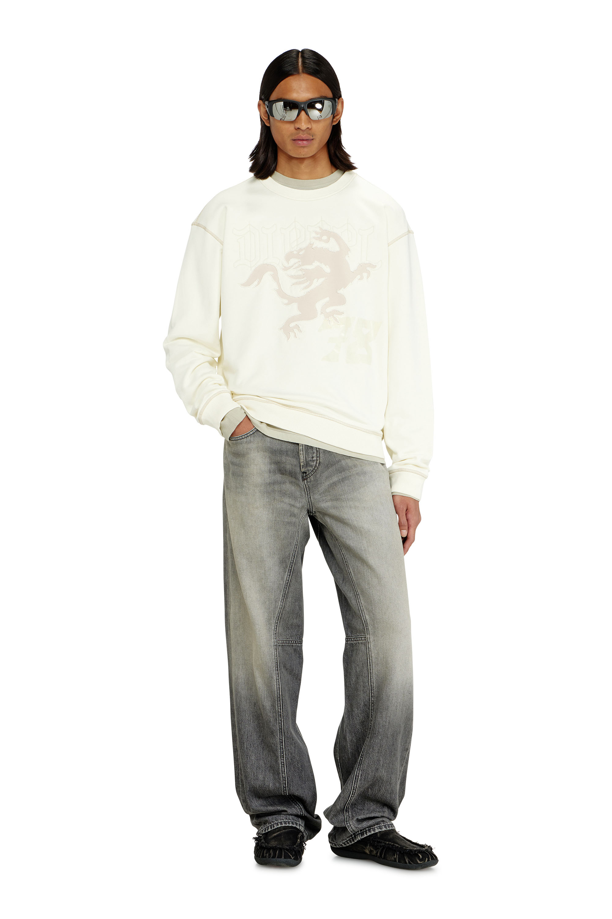 Diesel - S-NORM-AA3, Male's Sweatshirt with embroidery and print in null - 2