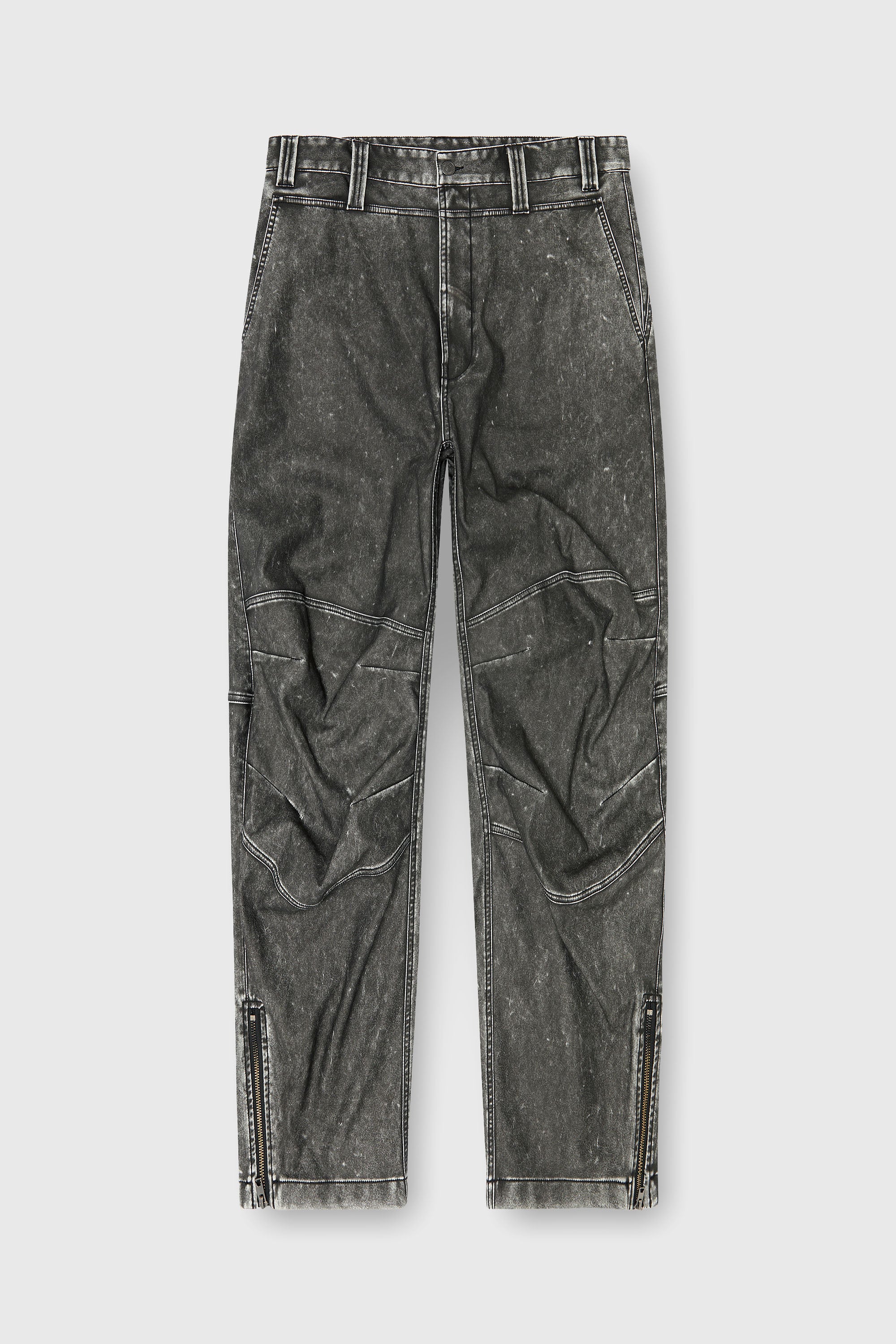 Diesel - P-DELLY-NJCJ, Pantalon en mati&egrave;re contrecoll&eacute;e effet us&eacute; Homme in Gris - 2