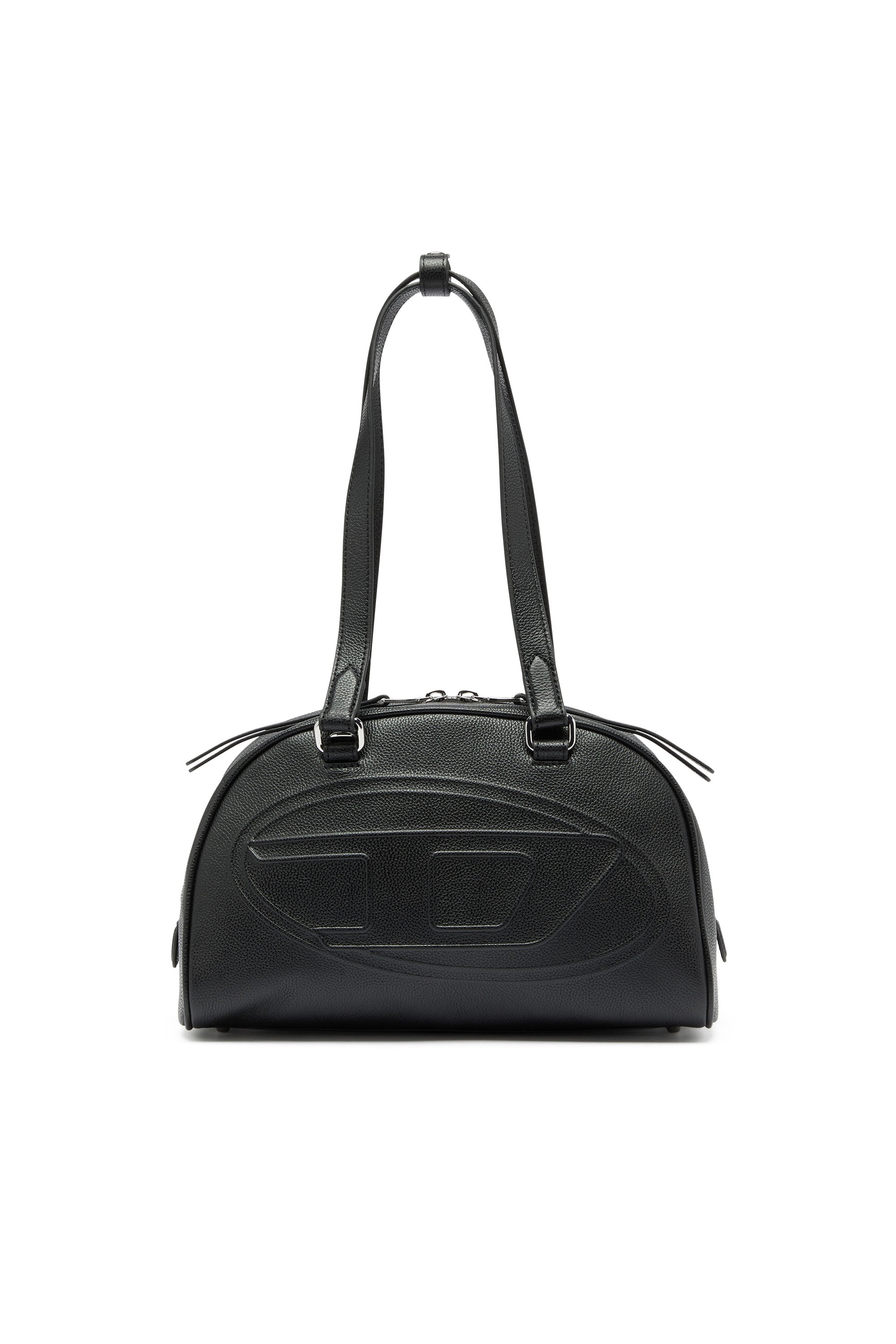 Diesel - 1DR DOME SHOULDER, 1DR Dome - Sac Boston en cuir avec logo emboss&eacute; Mixte in Noir - 2