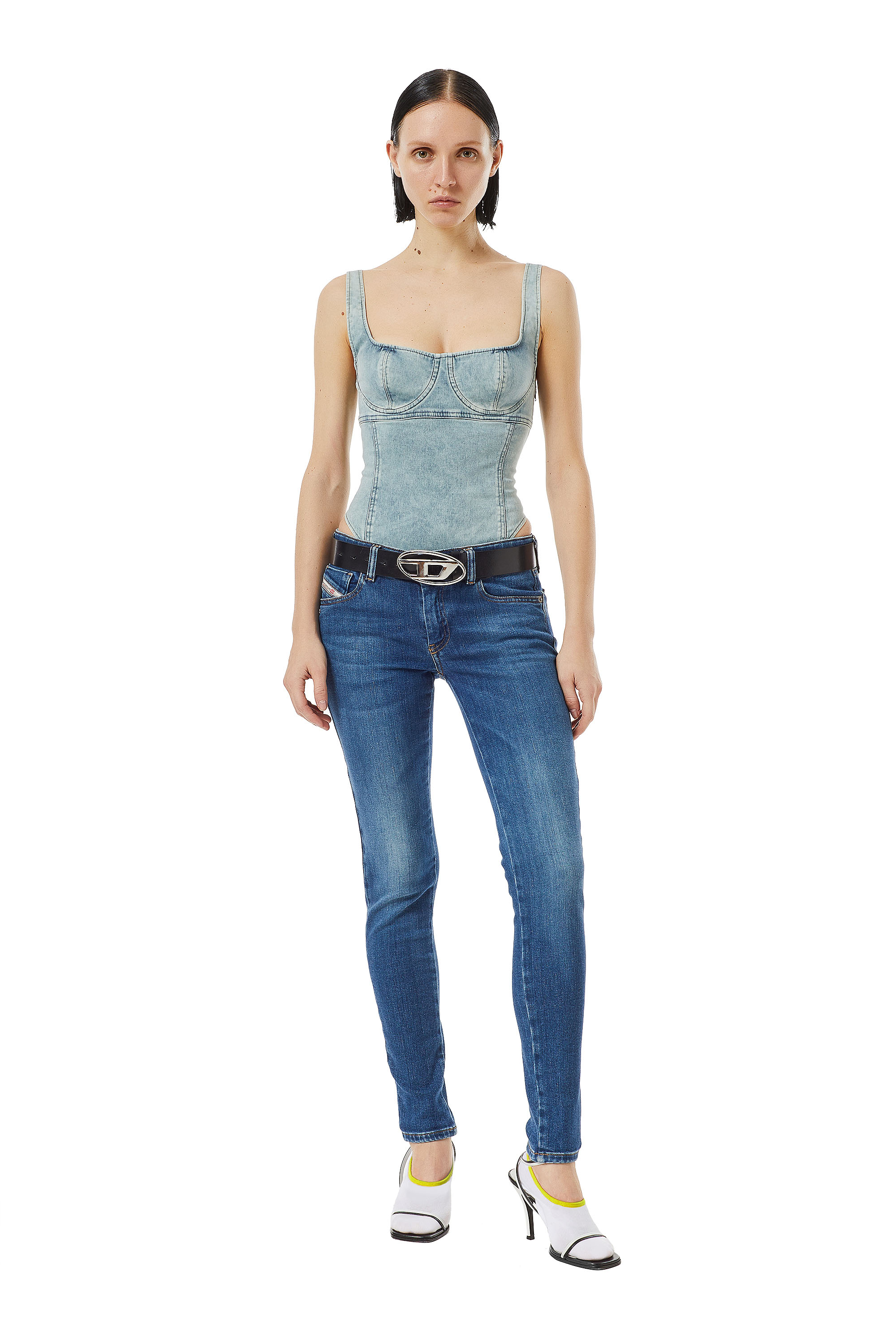 Diesel - Super skinny Jeans 2018 Slandy-Low 09C21, Super skinny Jeans - 2018 Slandy-Low Femme in Bleu - 3