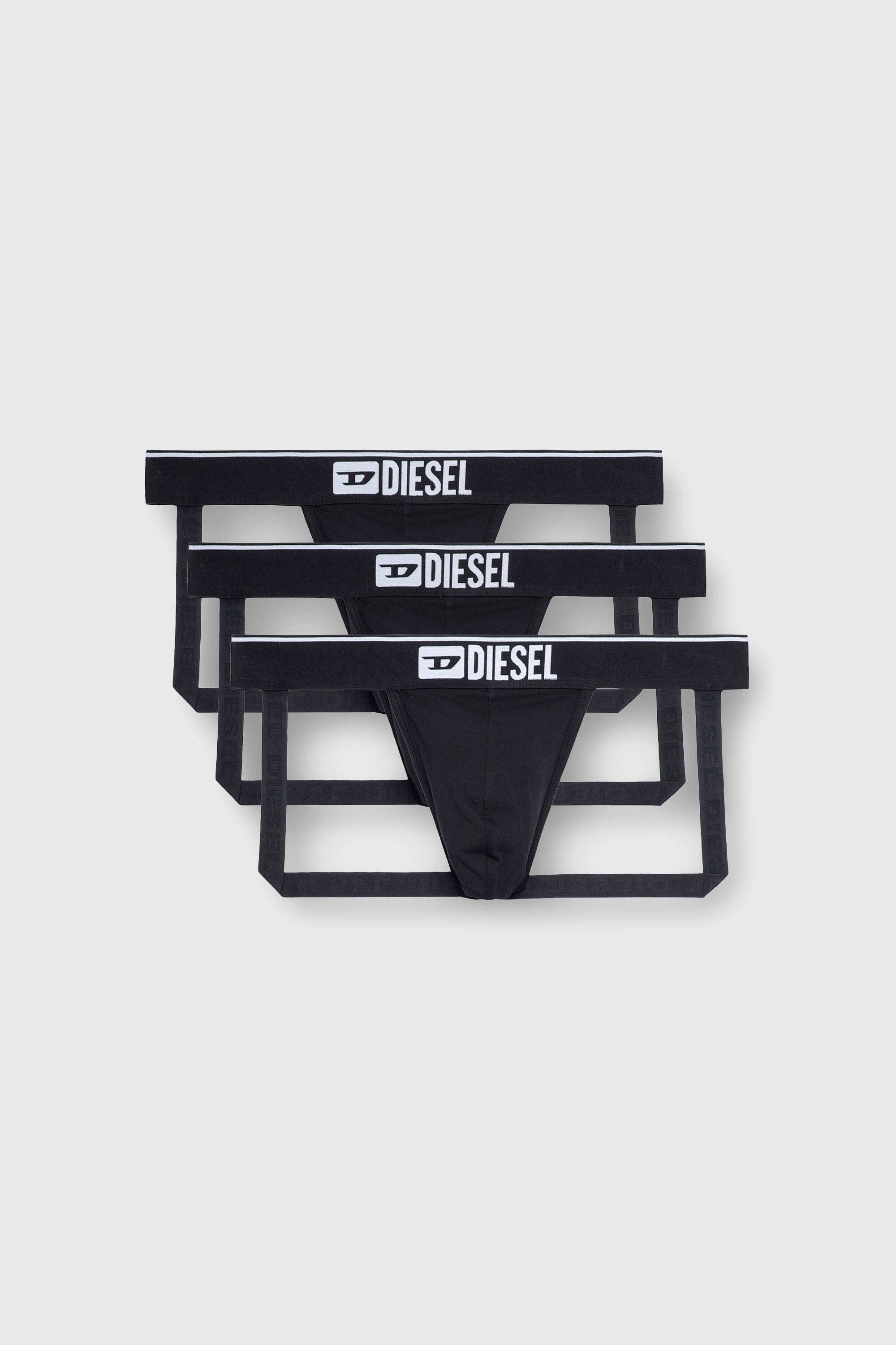 Diesel - UMBR-JOCKYTHREEPACK, Paquete de tres suspensorios con logotipo en la parte delantera Hombre in Negro - 2