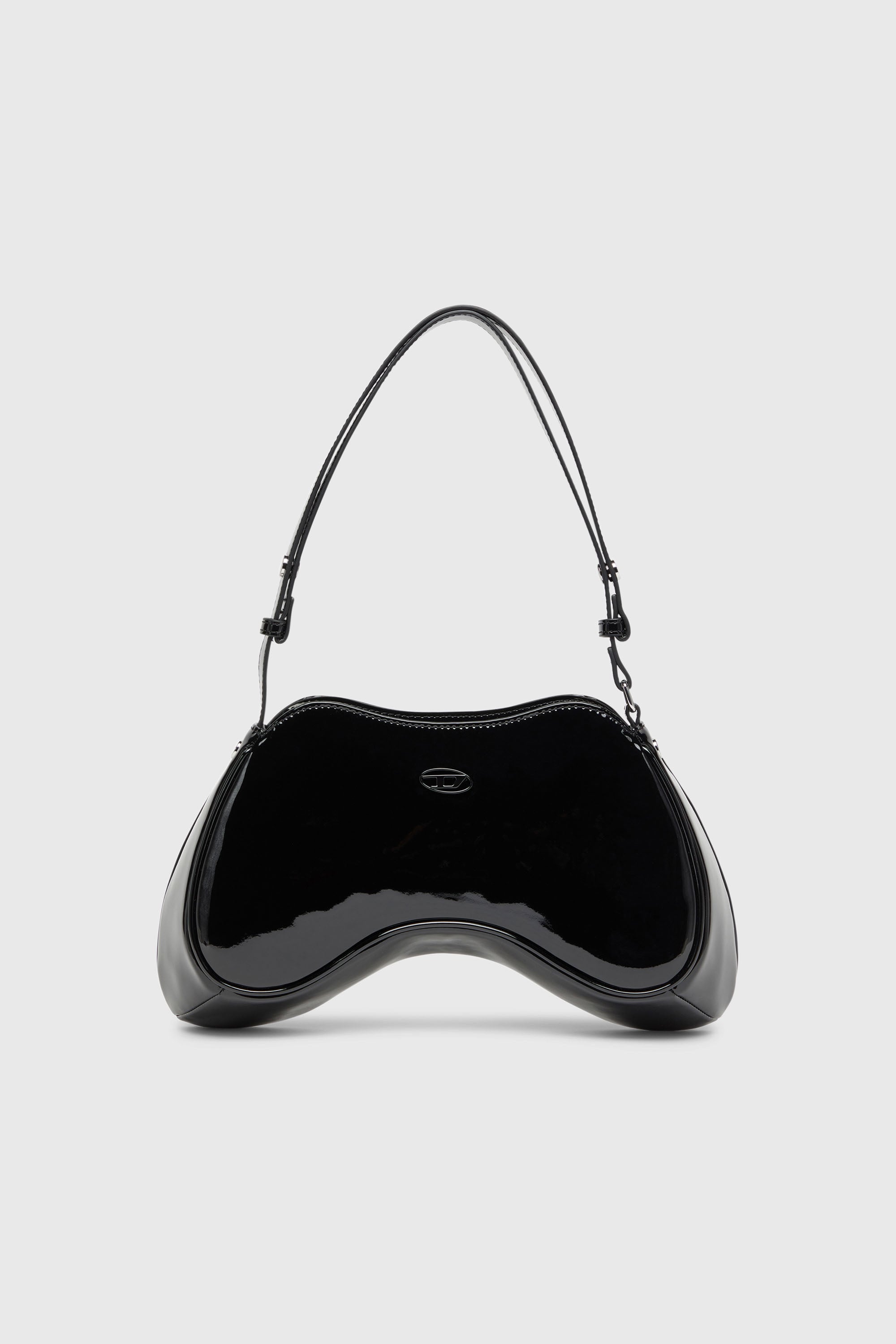 Diesel - PLAY SHOULDER, Woman's Play-Glossy crossbody bag with tonal logo in Black - 1