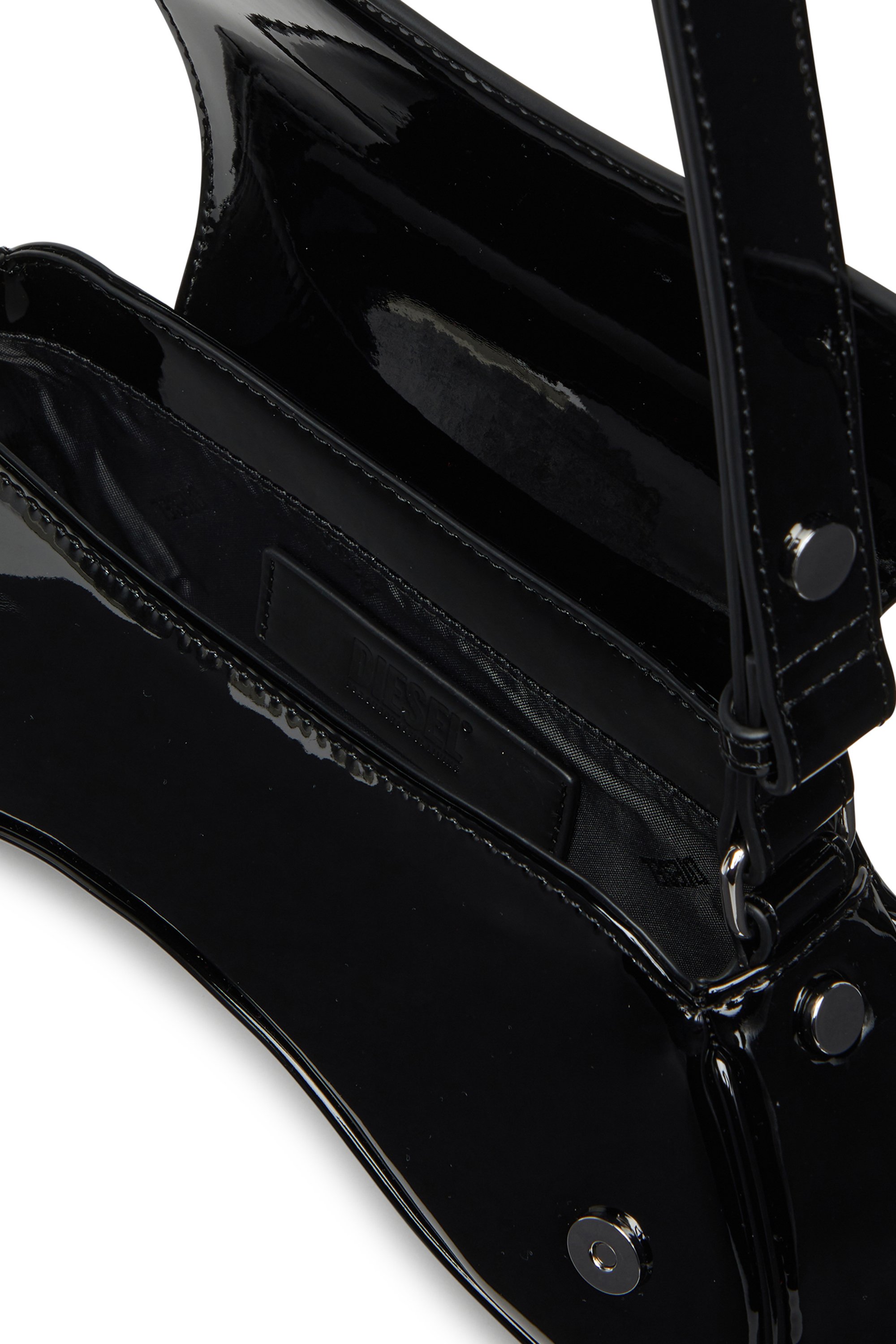 Diesel - PLAY CROSSBODY, Play-Sac à bandoulière en PU brillant Femme in Noir - 3