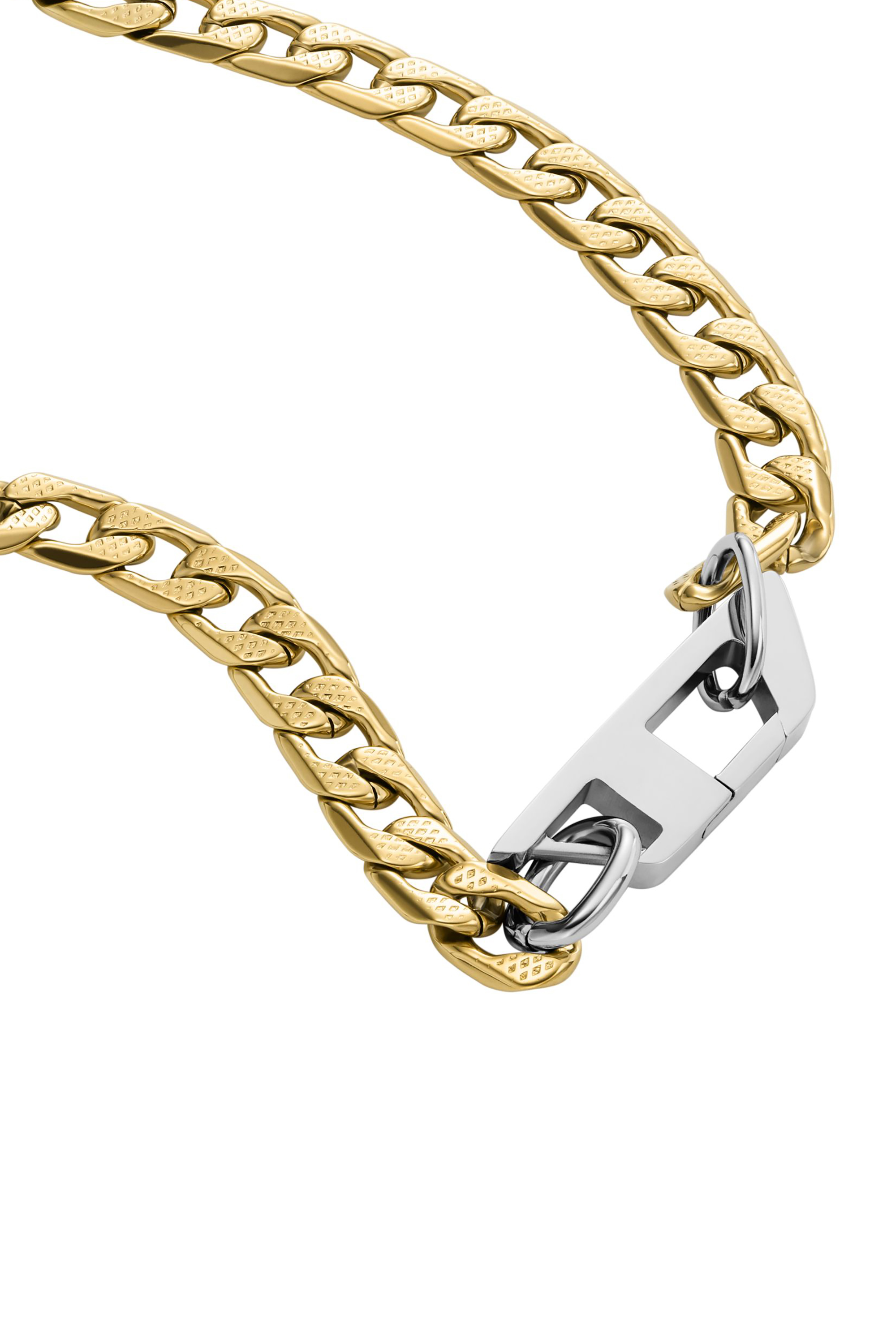 Diesel - DX1438, Unisex's D Logo Two-Tone Chain Necklace in Gold - 1