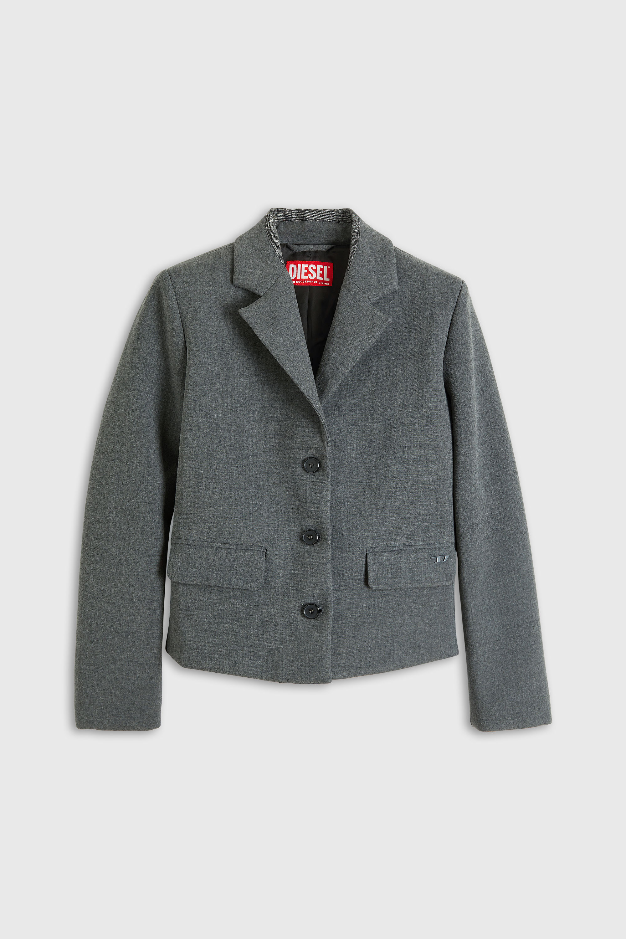 Diesel - G-LINTY, Blazer court &agrave; col orn&eacute; de denim Femme in Gris - 2