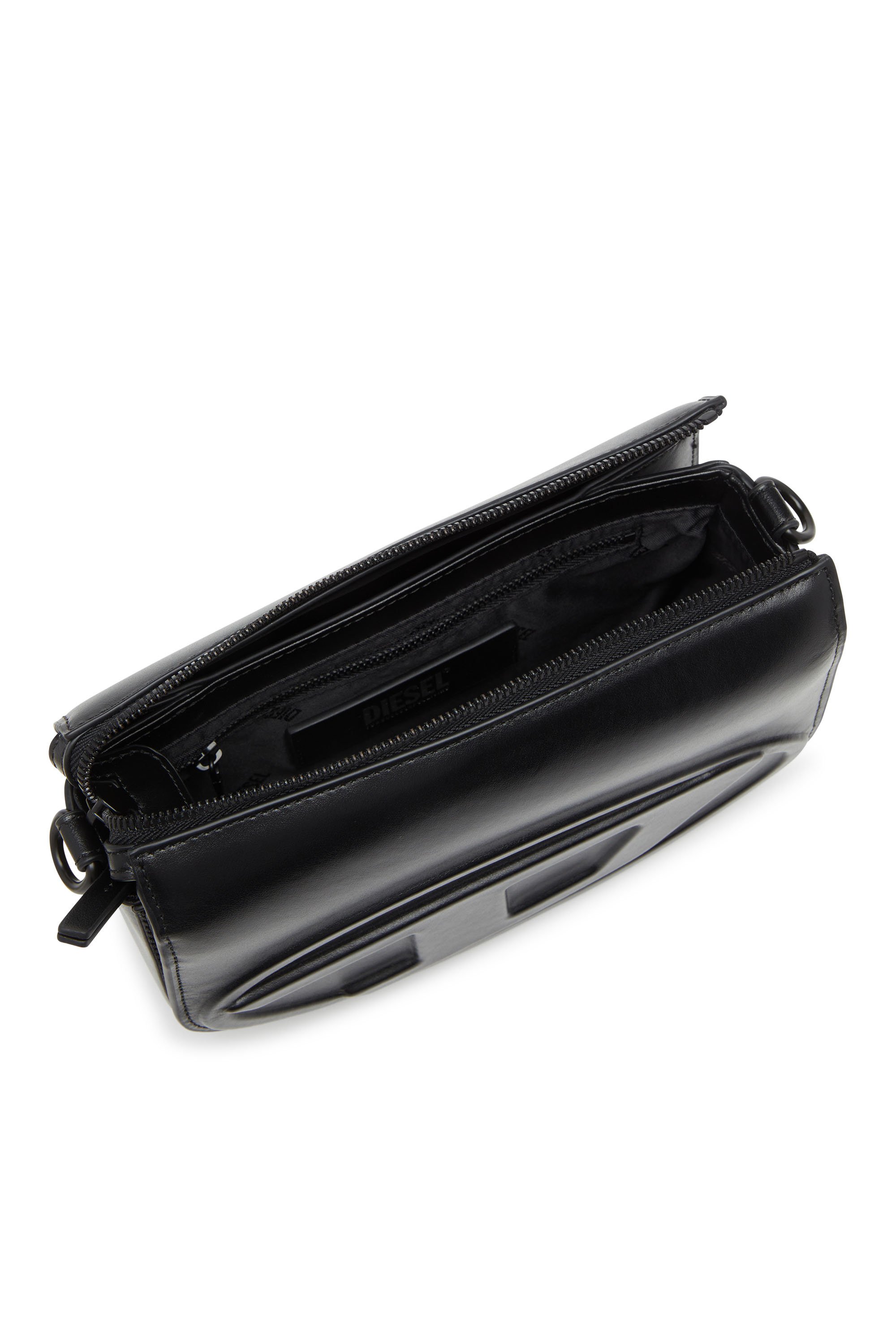 Diesel - 1DR CAMERA BAG, Unisex's 1DR-Camera bag in premium leather in Black - 3