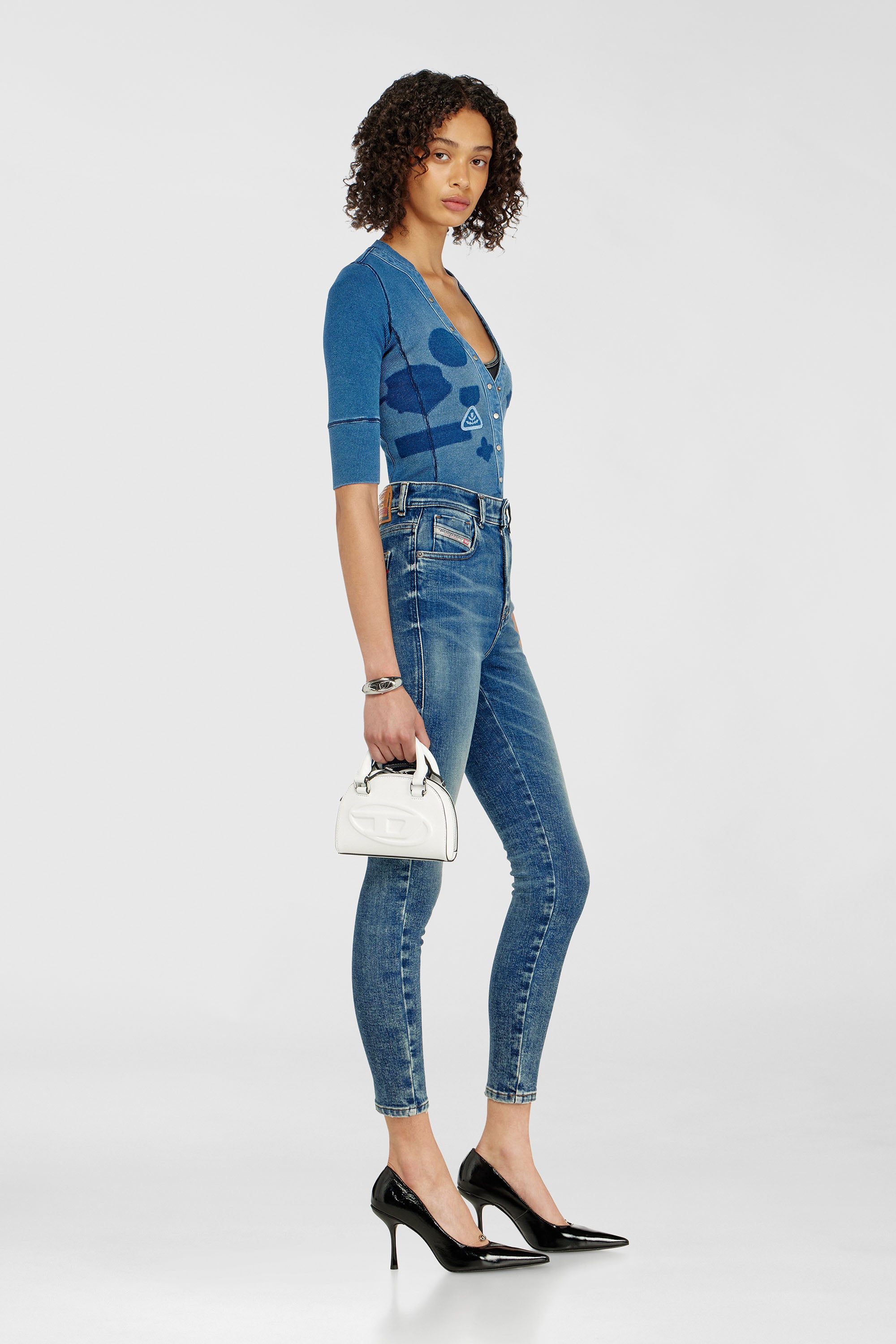 Diesel - Woman's Skinny Jeans 1984 Slandy-High 09P72, Medium blue - 2