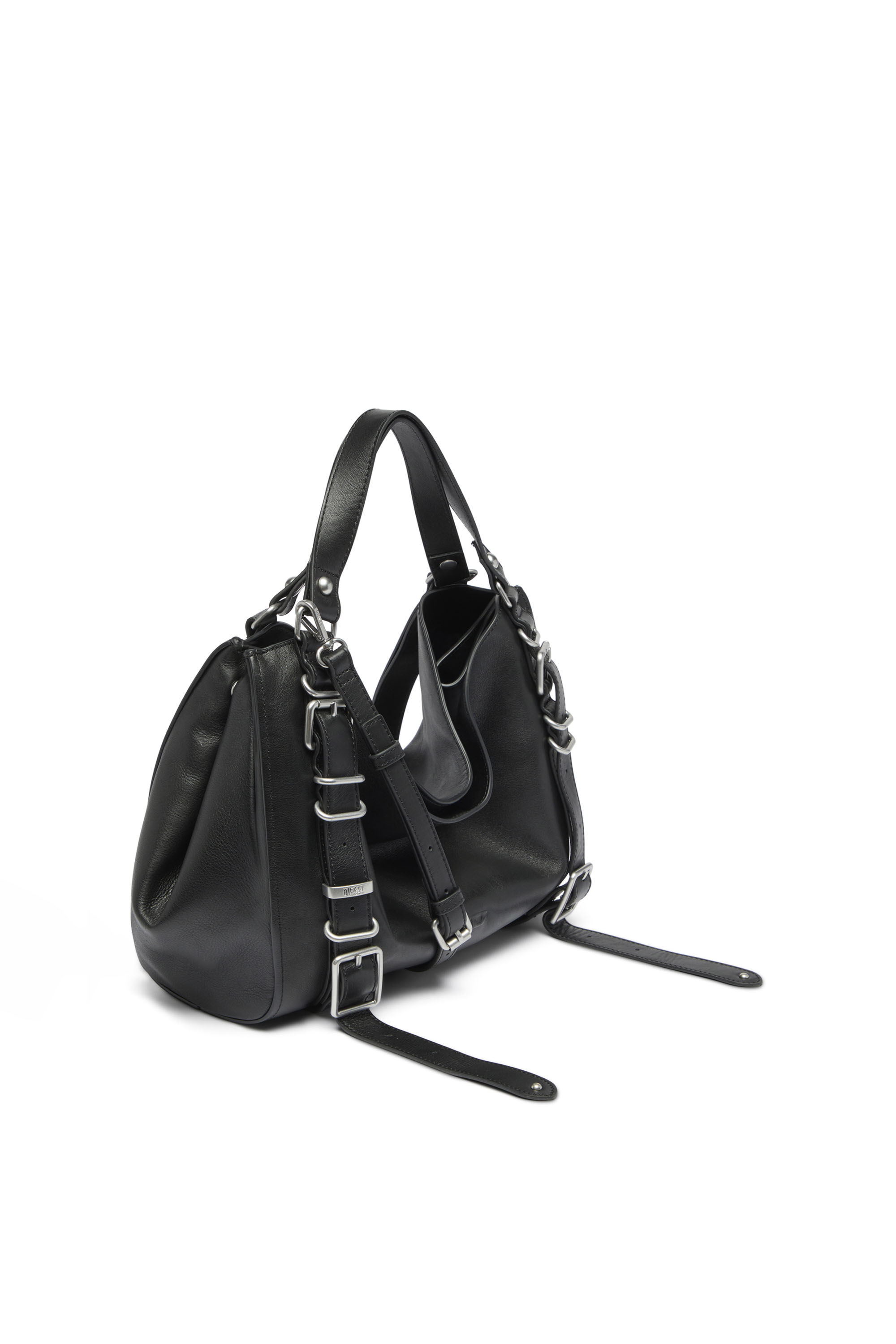 Diesel - D-ONE TOPHANDLE M, D-One-Sac medium &agrave; poign&eacute;e sup&eacute;rieure en cuir trait&eacute; Mixte in Noir - 4