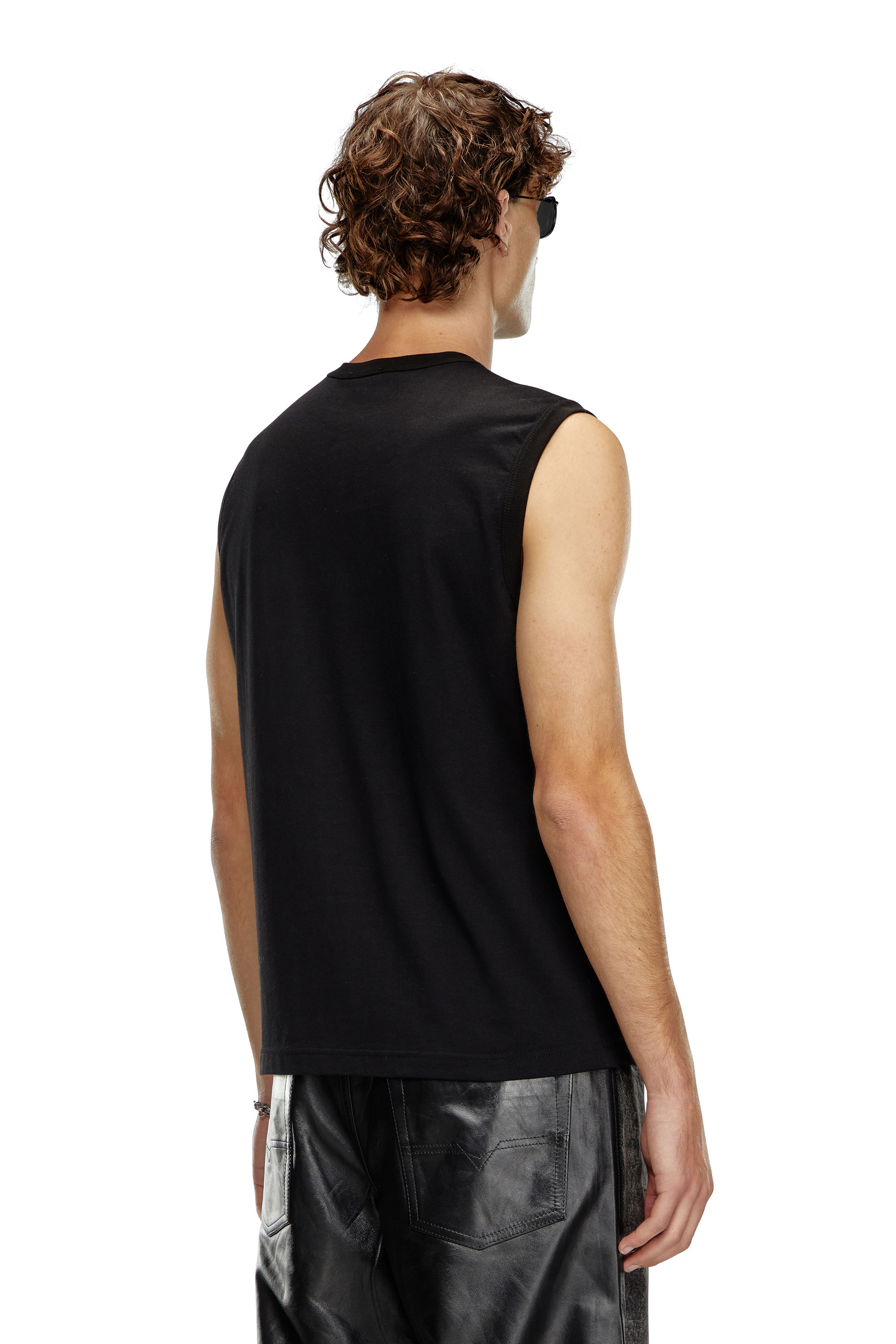 Diesel - T-BISCO-OD, Male's Tank top with injection-moulded Oval D in Black - 4