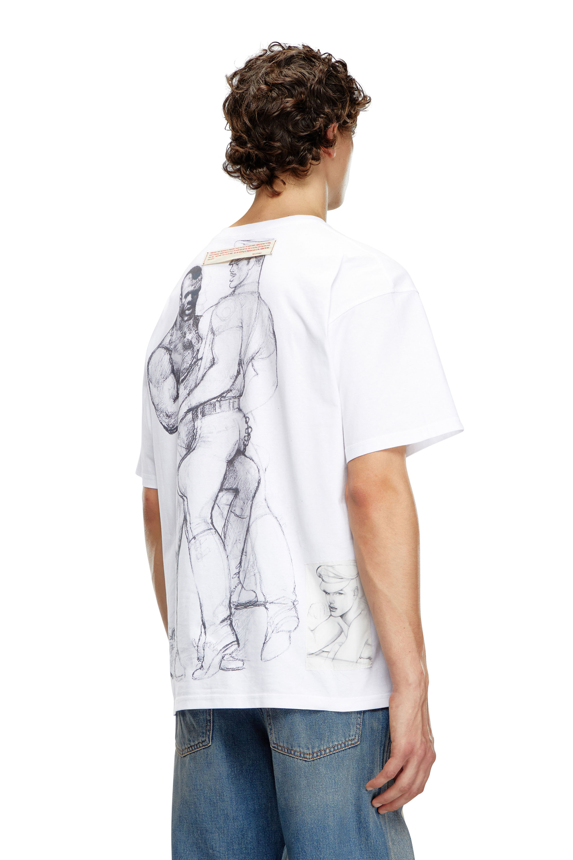 Diesel - PR-T-BOXT-TOF, Unisex's T-shirt with prints and patches in White - 2