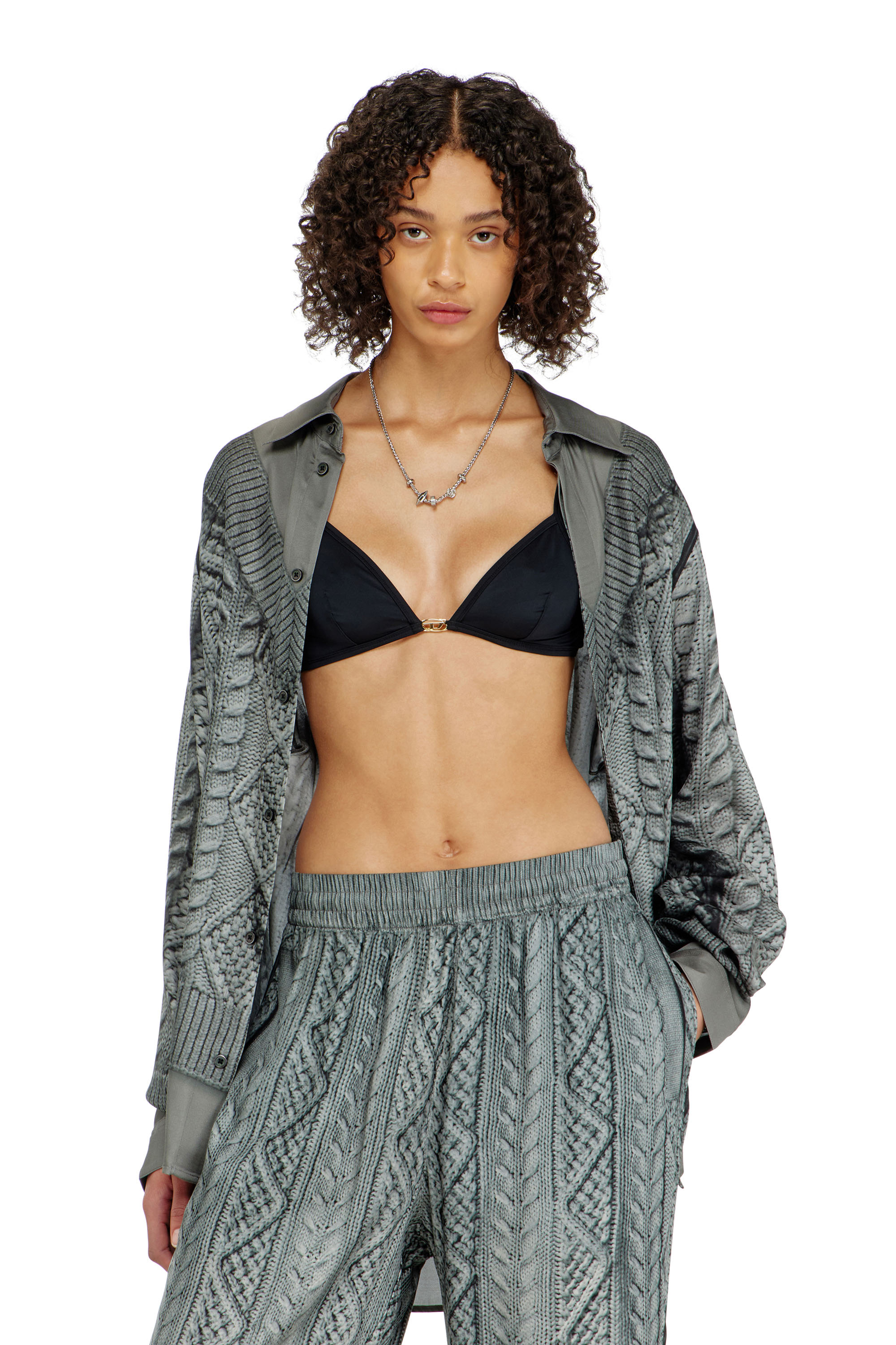 Diesel - LUNA-UTLT, Sujetador triangular de nailon con detalle Oval D Mujer in ToBeDefined - 2