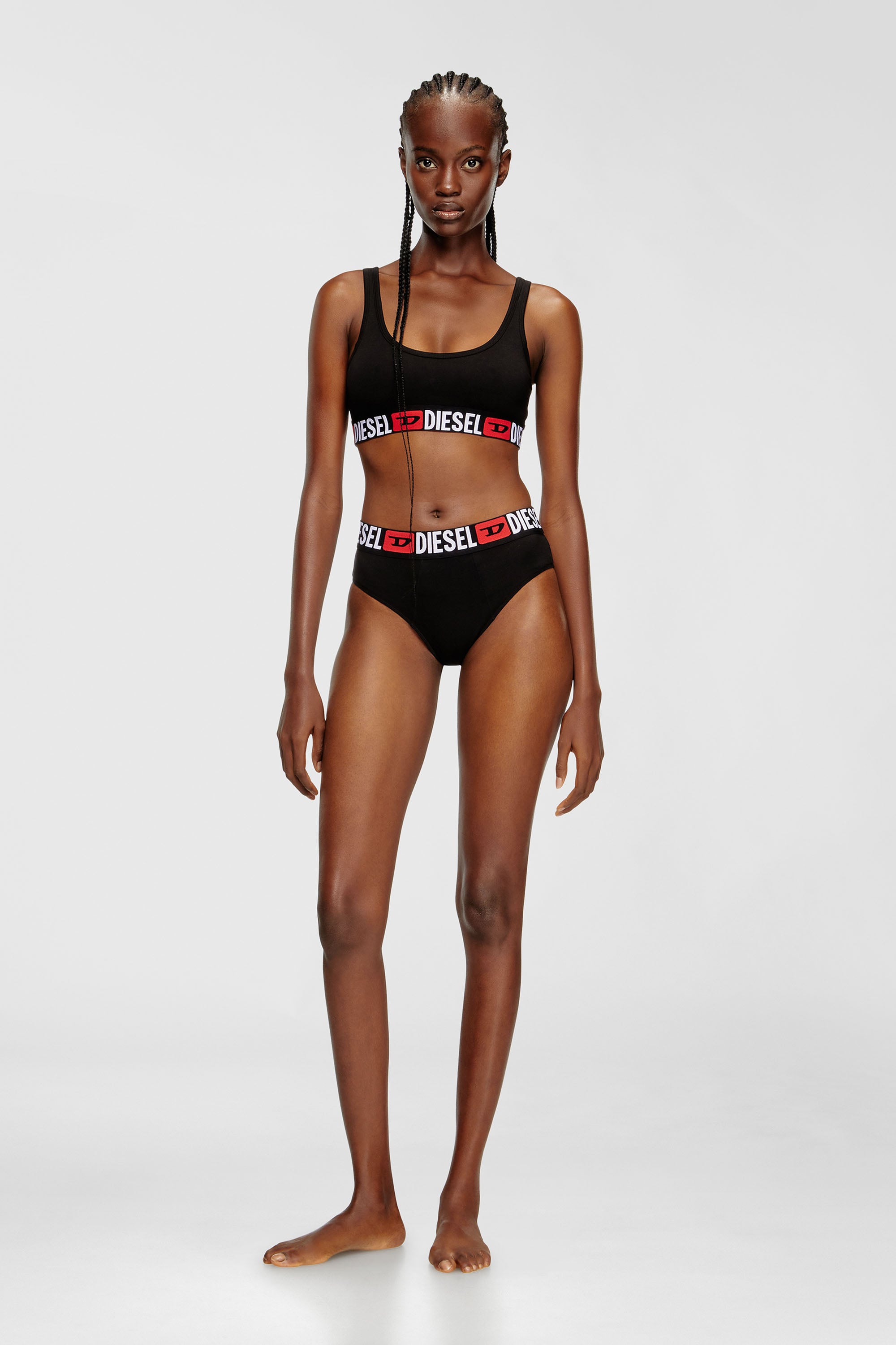 Diesel - UFSB-ORIBA, Bralette con banda con logotipo Mujer in Negro - 2
