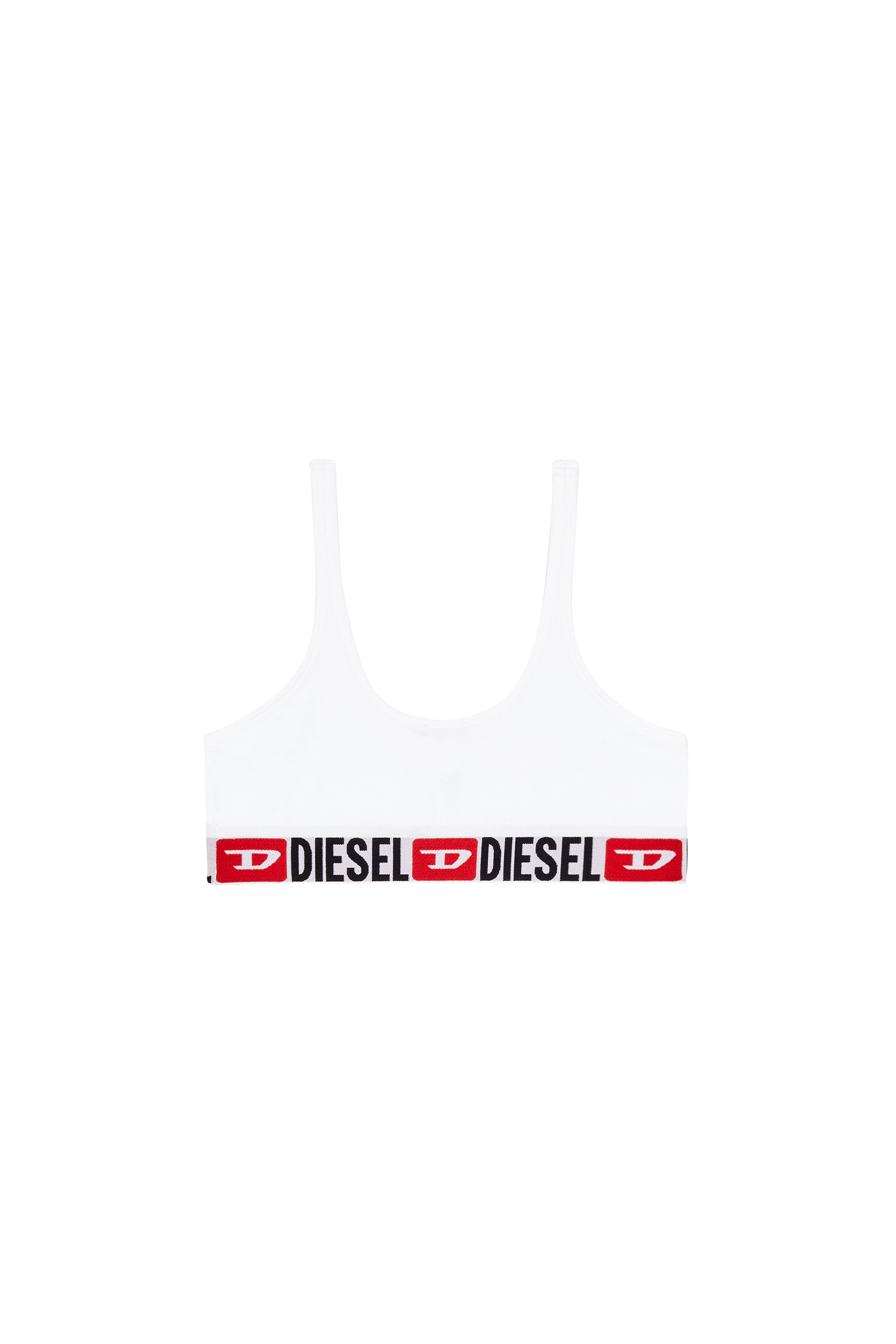 Diesel - UFSB-ORIBA, Woman's Bralette with logo band in White - 6