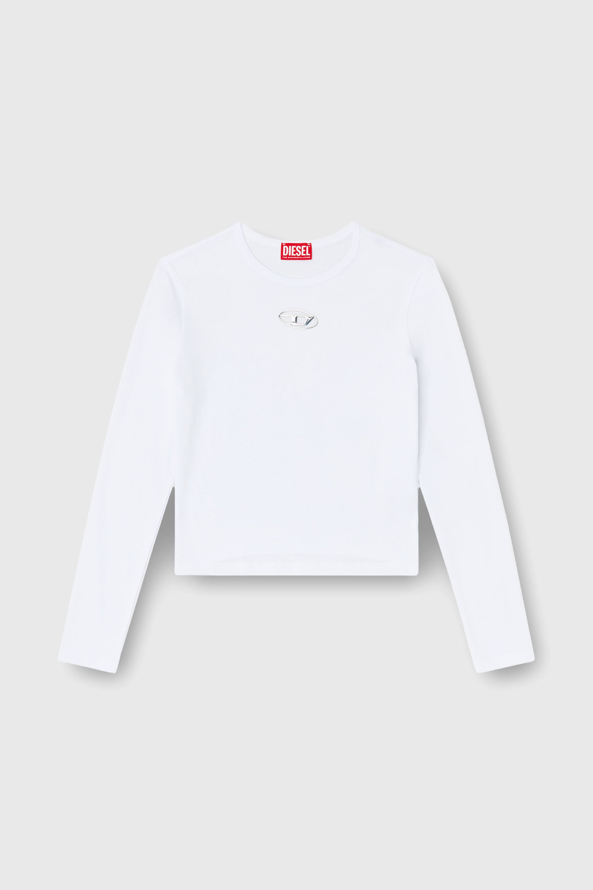 Diesel - T-UNCUTIE-LONG-LS-OD, Haut &agrave; manches longues avec cut-out Oval D Femme in Blanc - 2