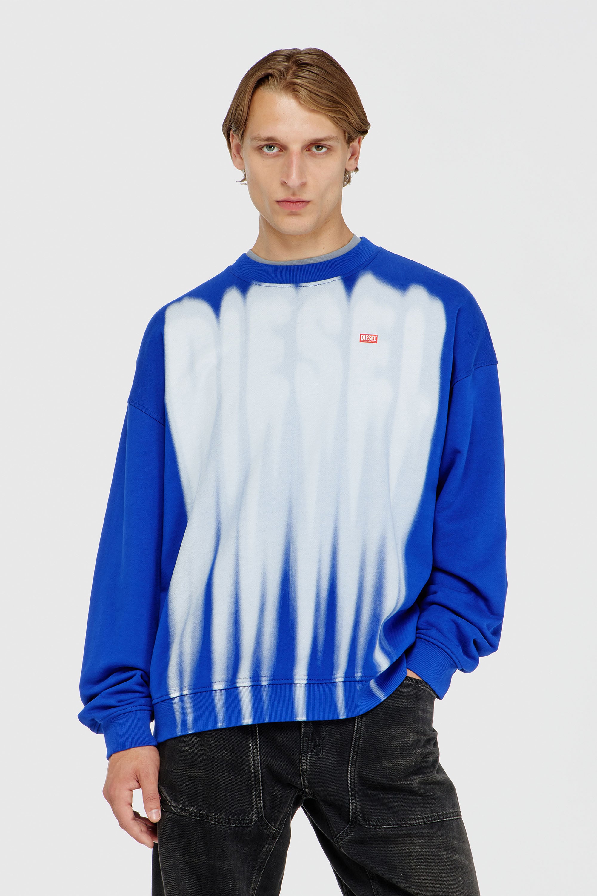Diesel - S-BOXT-AA1, Sudadera de algod&oacute;n con estampado gr&aacute;fico Hombre in Multicolor - 1