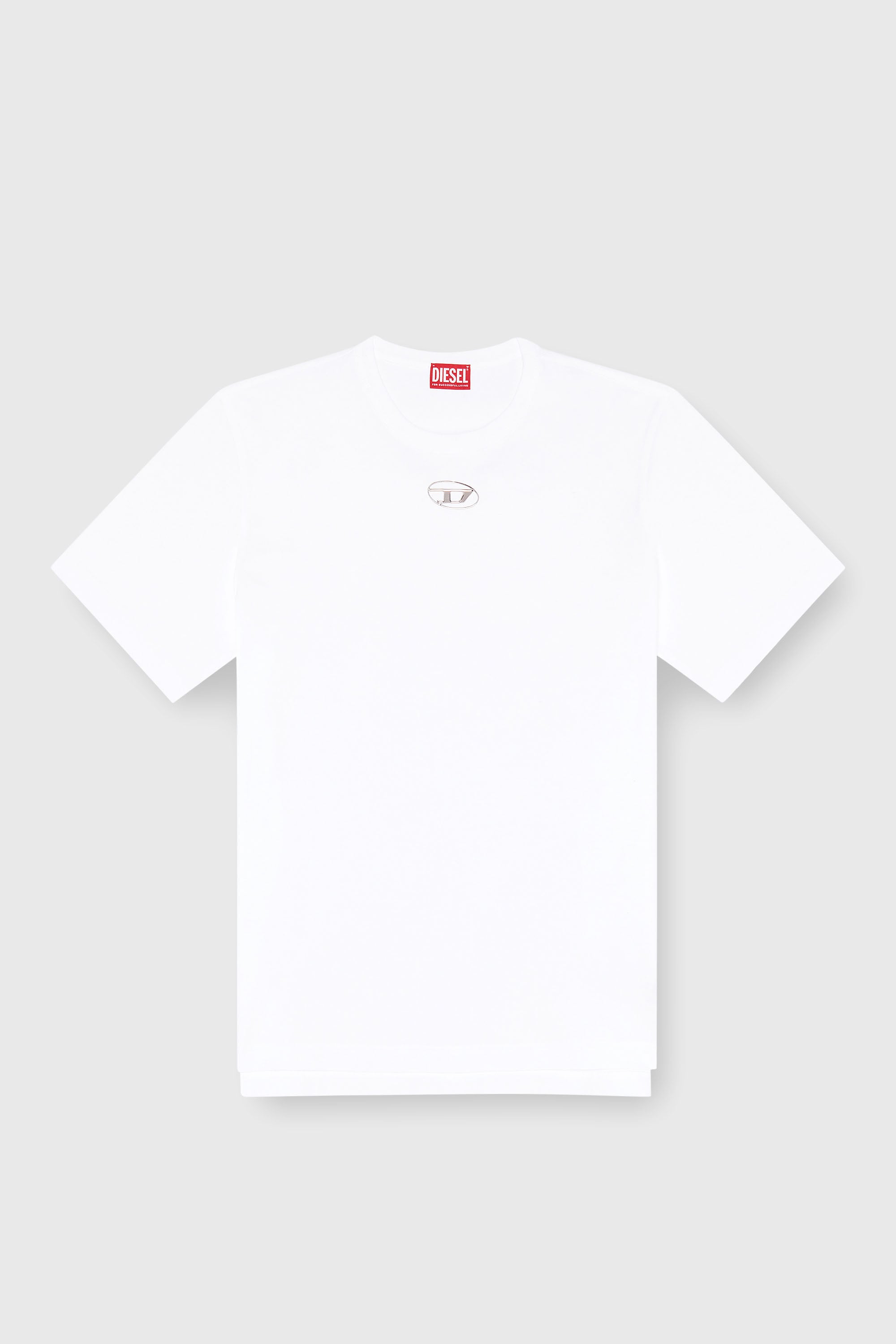 Diesel - T-JUST-OD, Man's T-shirt with injection moulded logo in White - 2