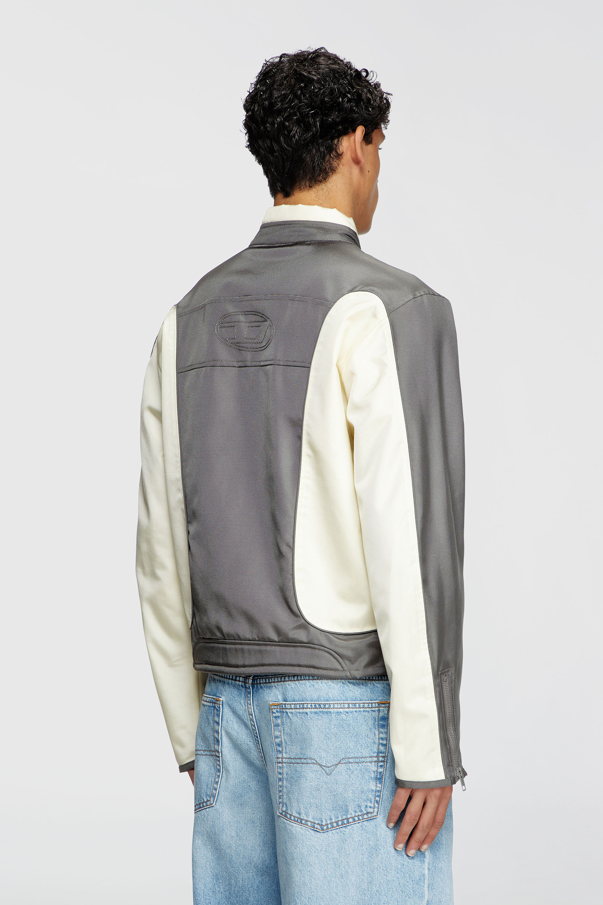 Men's Colour-block biker jacket with piping | Multicolor | Diesel US