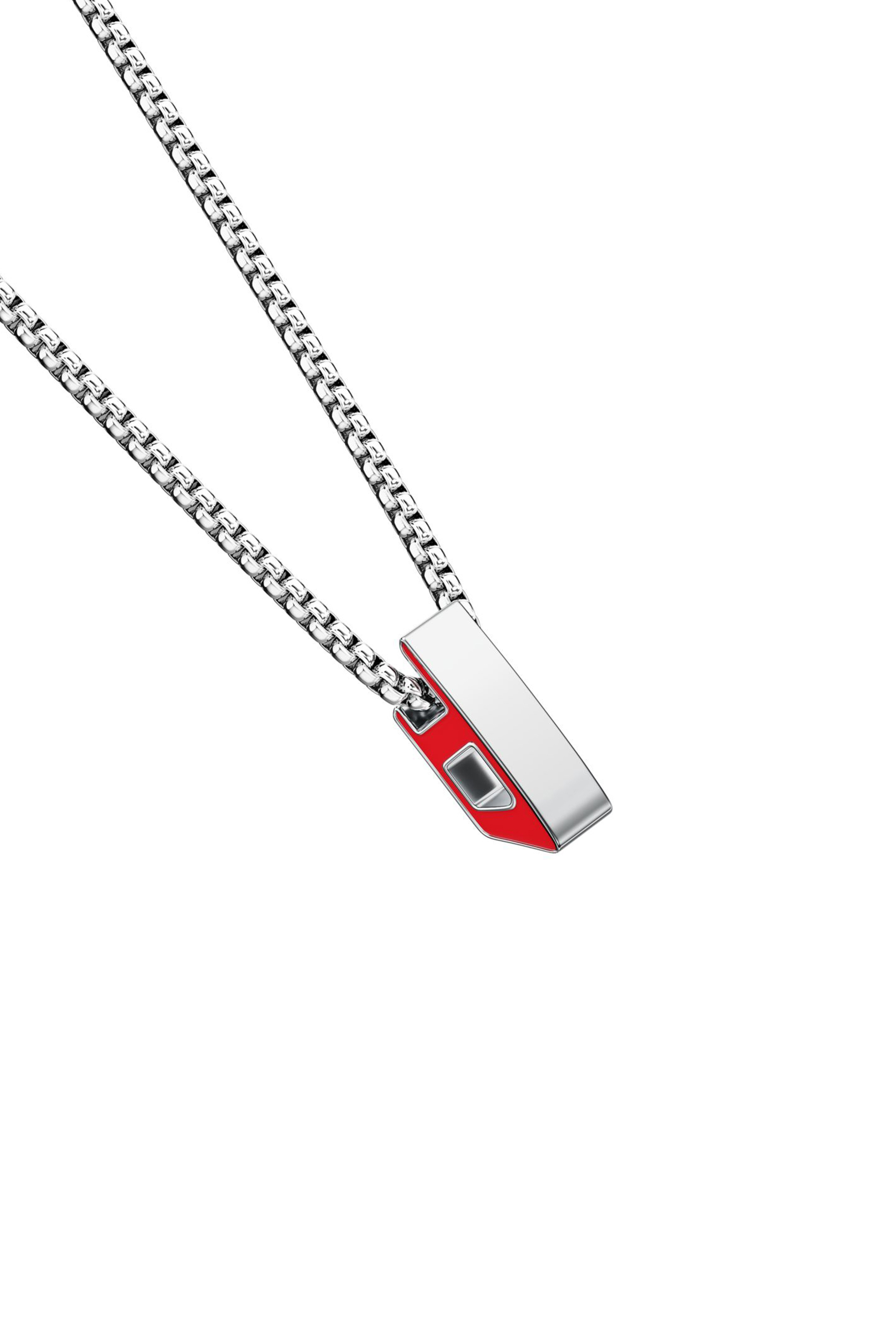 Diesel - DX1689040 JEWELLERY, Unisex's Stainless steel pendant necklace in Silver/Red - 4