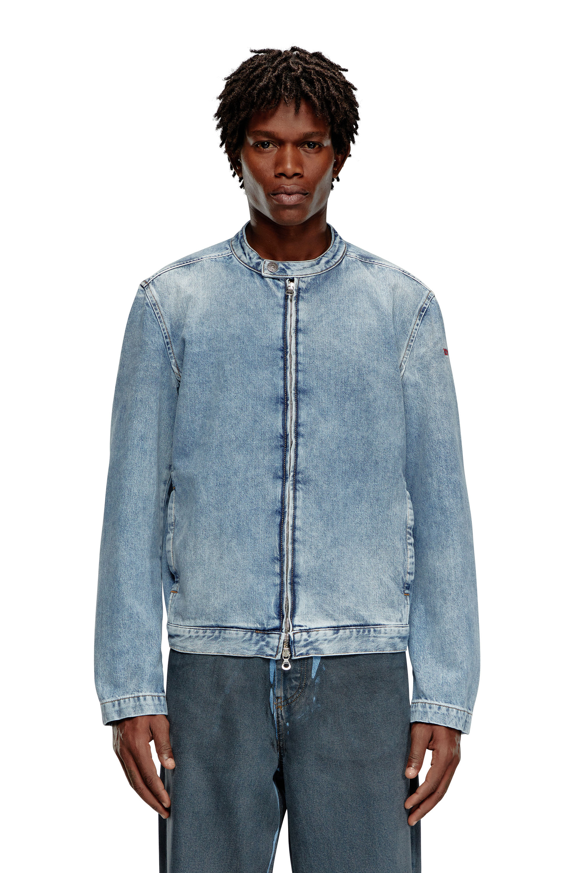 dieselジャケット J-CLAYS Biker jacket in shiny ripstop｜ブラック｜メンズ｜DIESEL