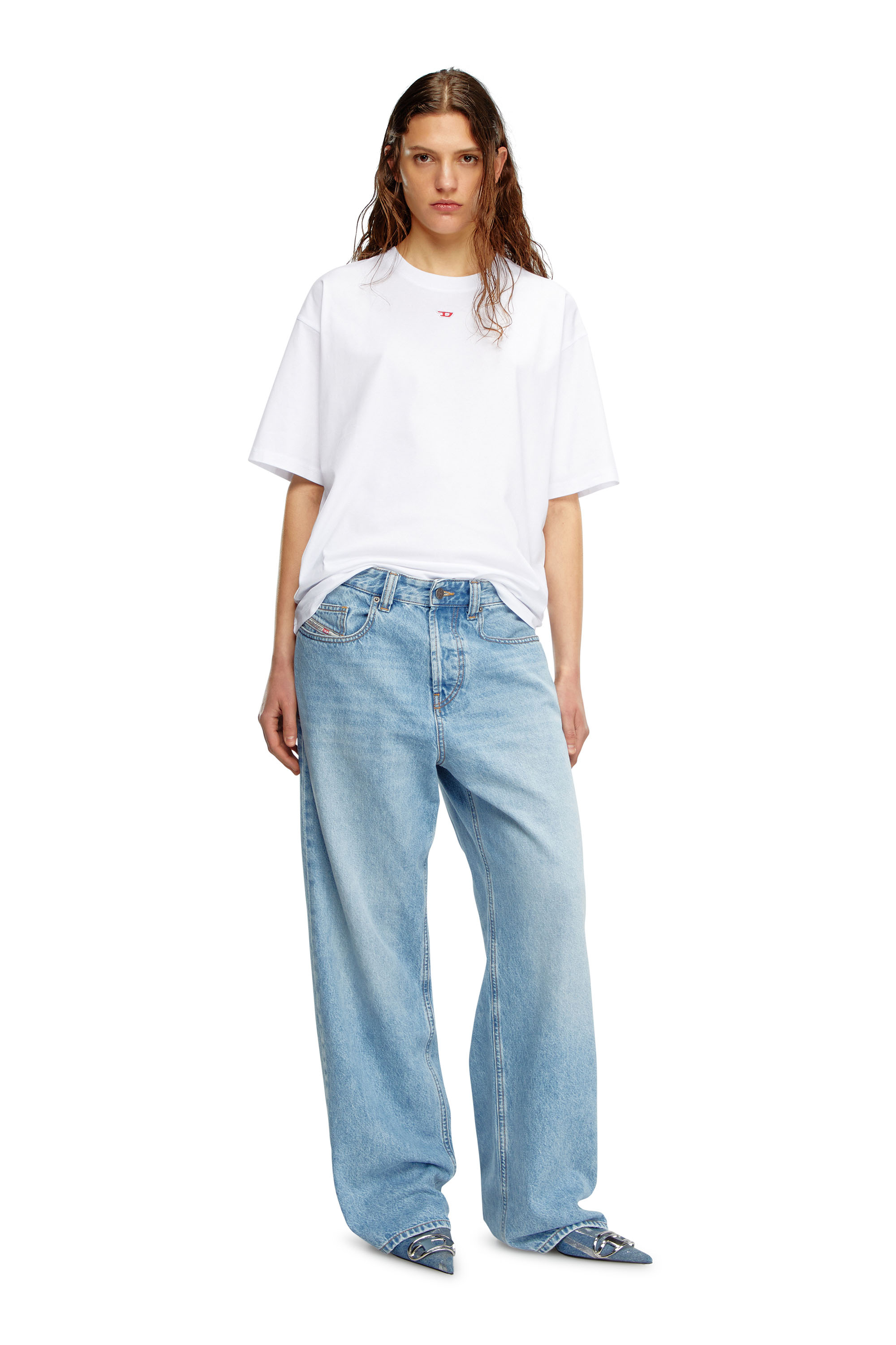 Diesel - T-BOXT-D, Unisex's T-shirt with embroidered D patch in White - 2