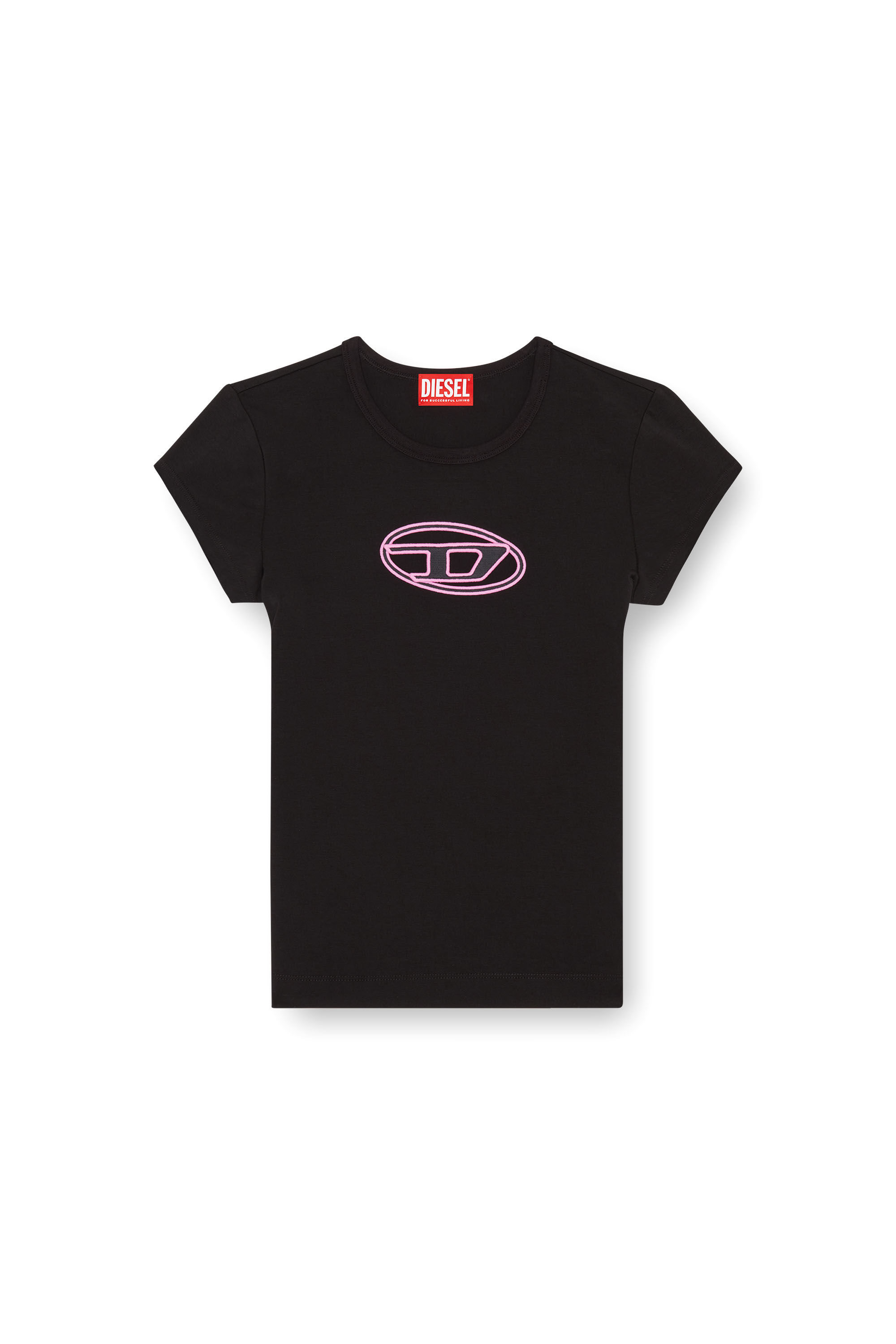 トップス DIESEL T-ANGIE XS T-ANGIE Woman: Cotton T-shirt with cut-out D logo | Diesel