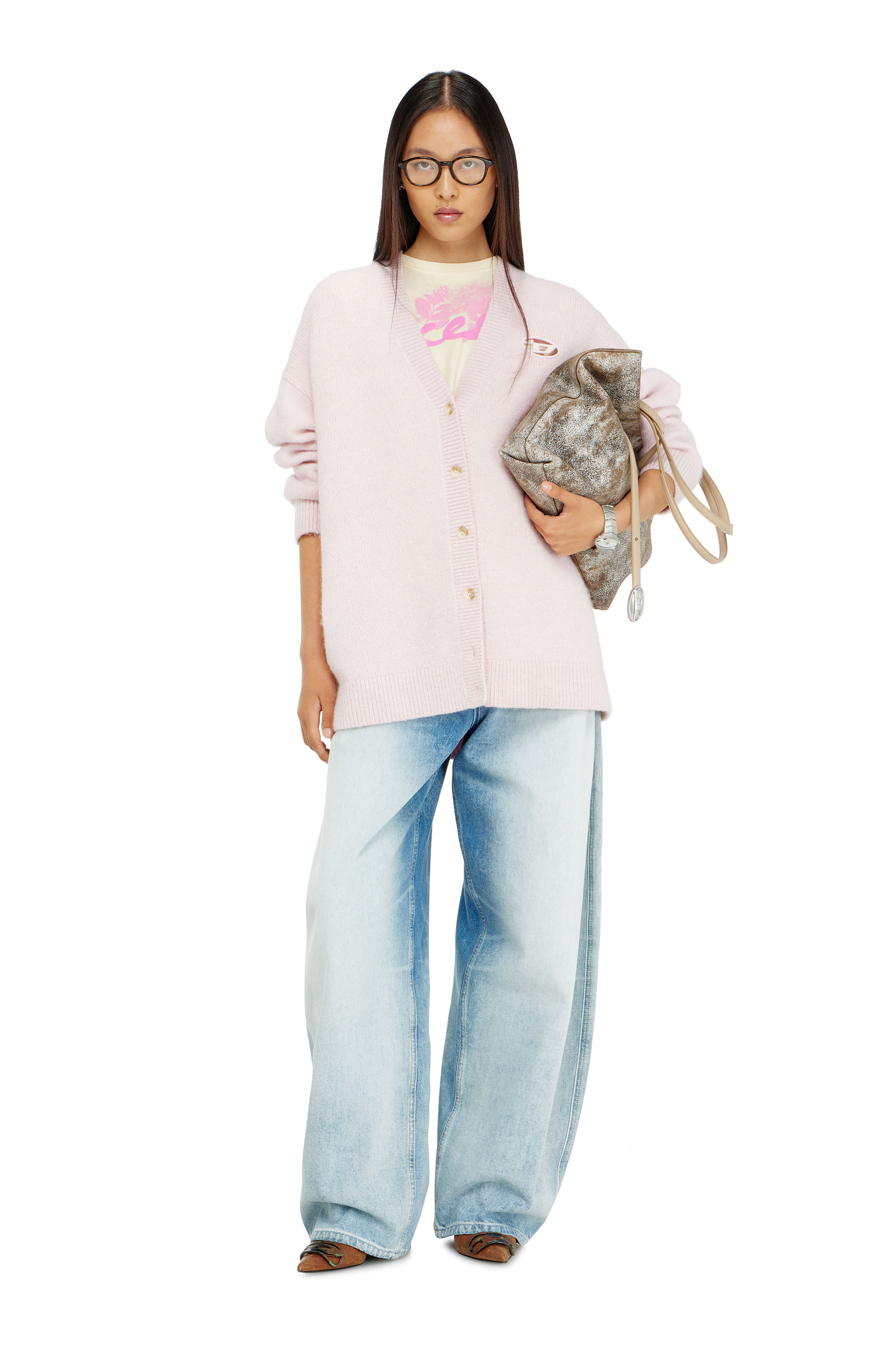 Diesel - M-AREELA, C&aacute;rdigan de mezcla de lana y alpaca Mujer in Rosa - 1