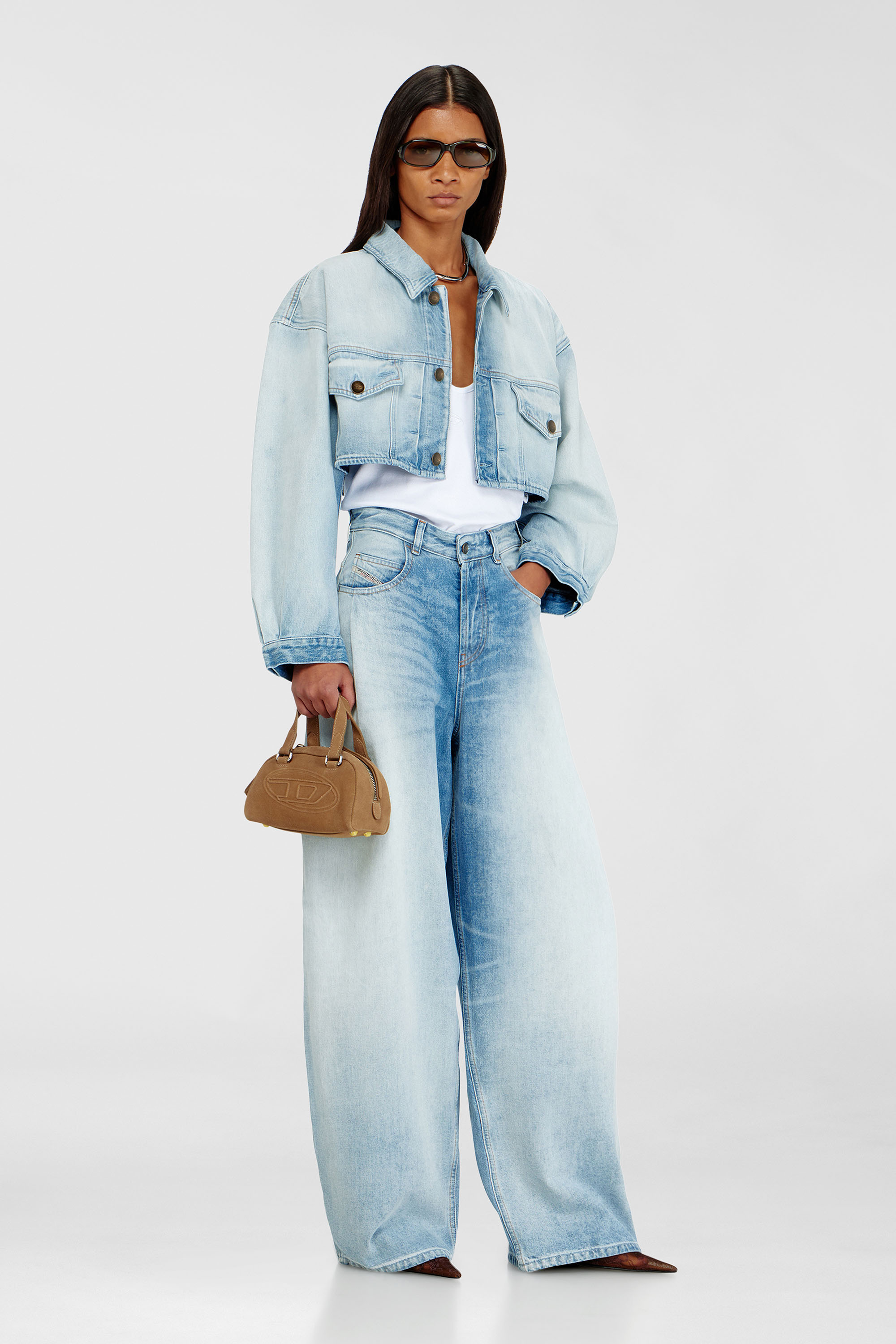 Diesel - DE-MALLEY-S, Chaqueta camionera corta y oversize Mujer in Azul marino - 1