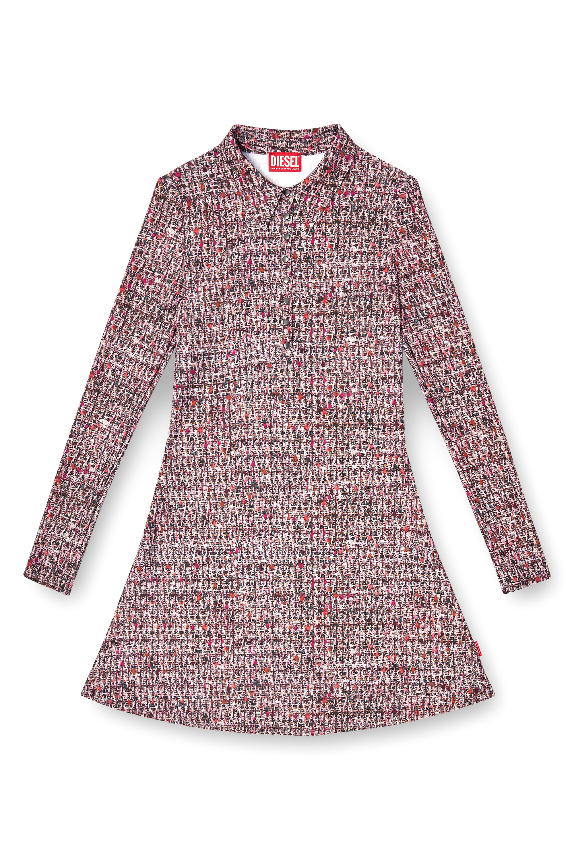 Diesel - D-POLYNA, Female's Lycra dress with bouclé print in Pink - 3