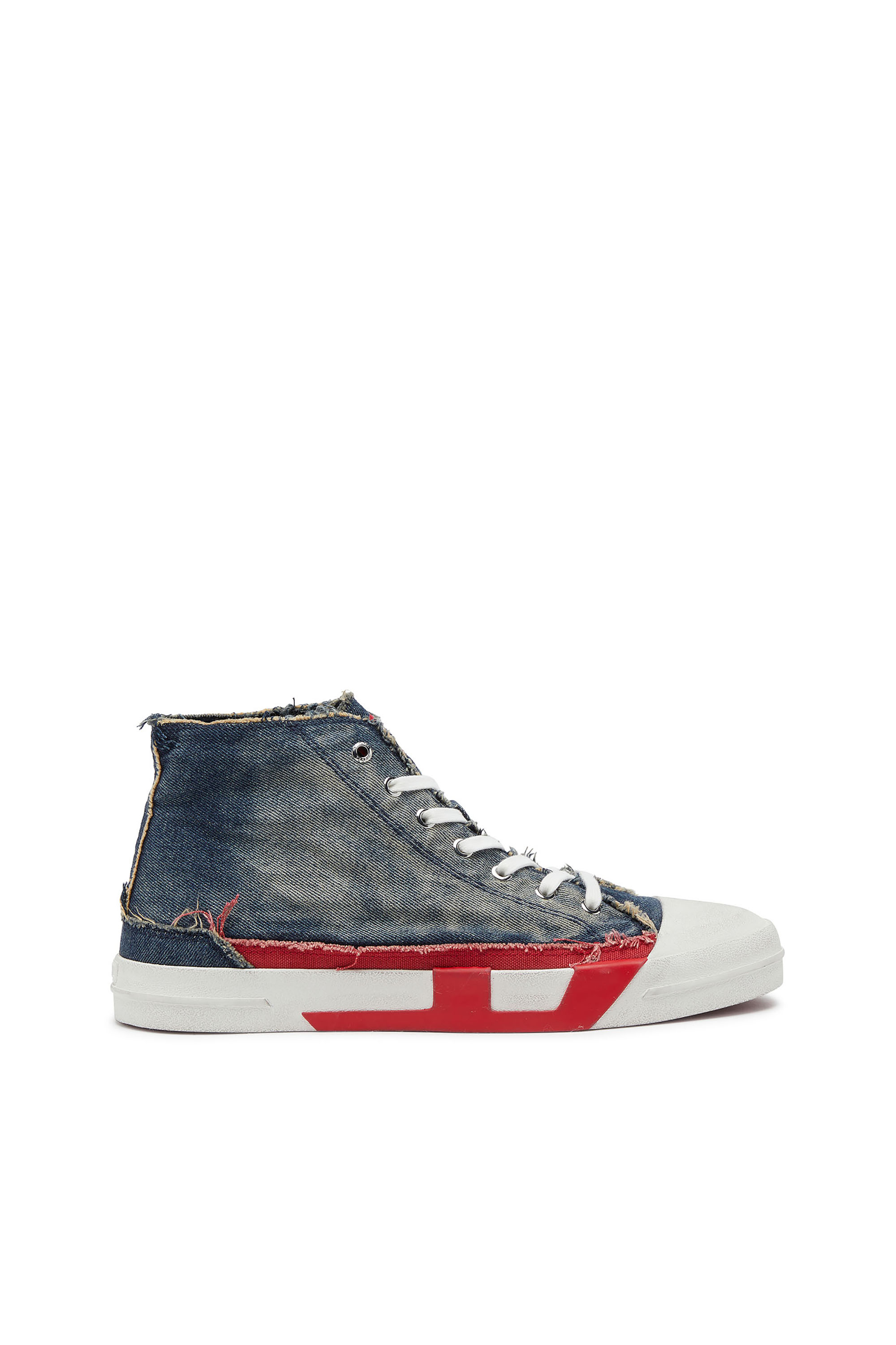 Diesel - S-D-VERSE MID II, D-Verse-Zapatillas de caña alta en denim con logo D Hombre in Azul marino - 1