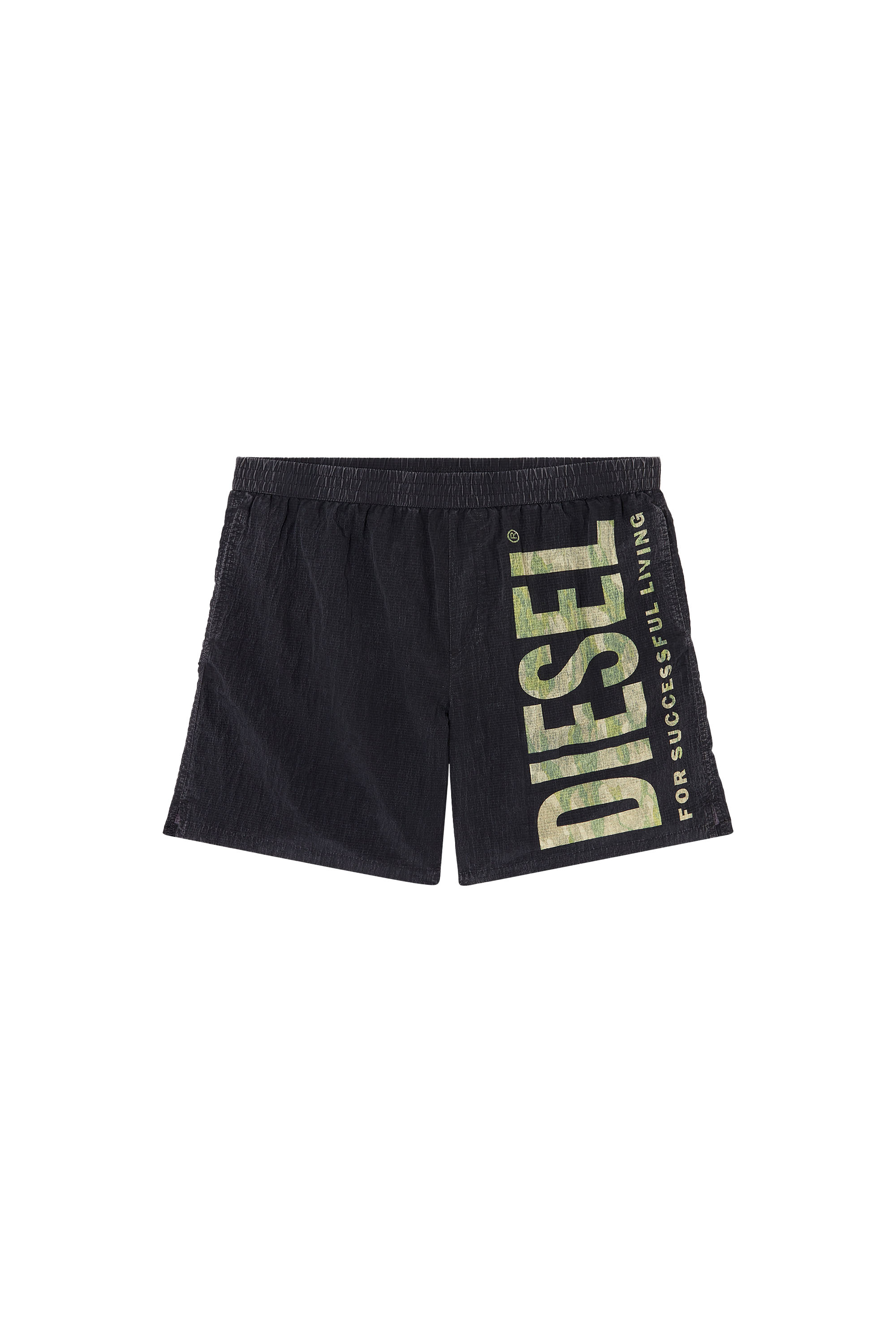 Diesel - POWEL-47.5-UTLT, Man's Board shorts in camo ripstop in Black/Green - 4