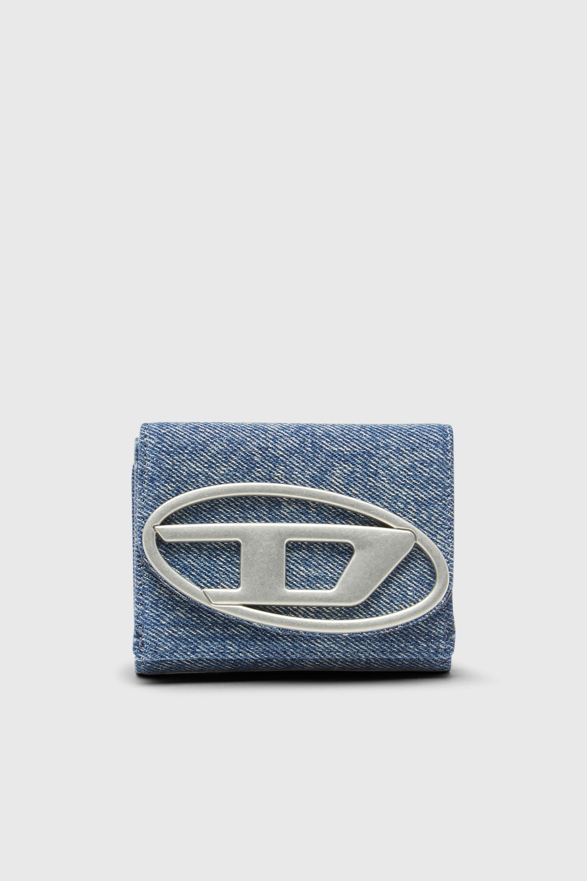 Cartera de denim que se pliega en tres