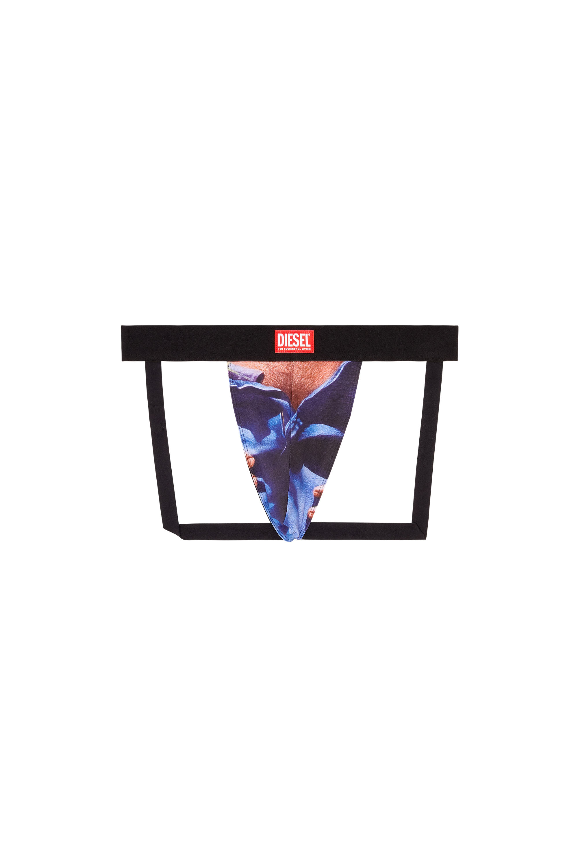 PR-UMBR-JOCKY, Blue Diesel - PR-UMBR-JOCKY, Male's Jock strap with printed front in Blue - 1