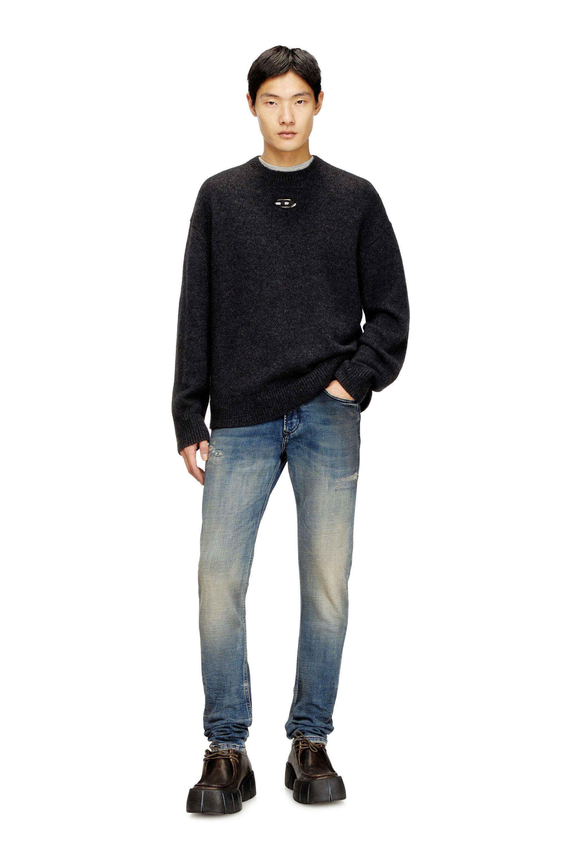 Diesel - K-AREESO, Male's Jumper in wool and alpaca blend in Black - 2