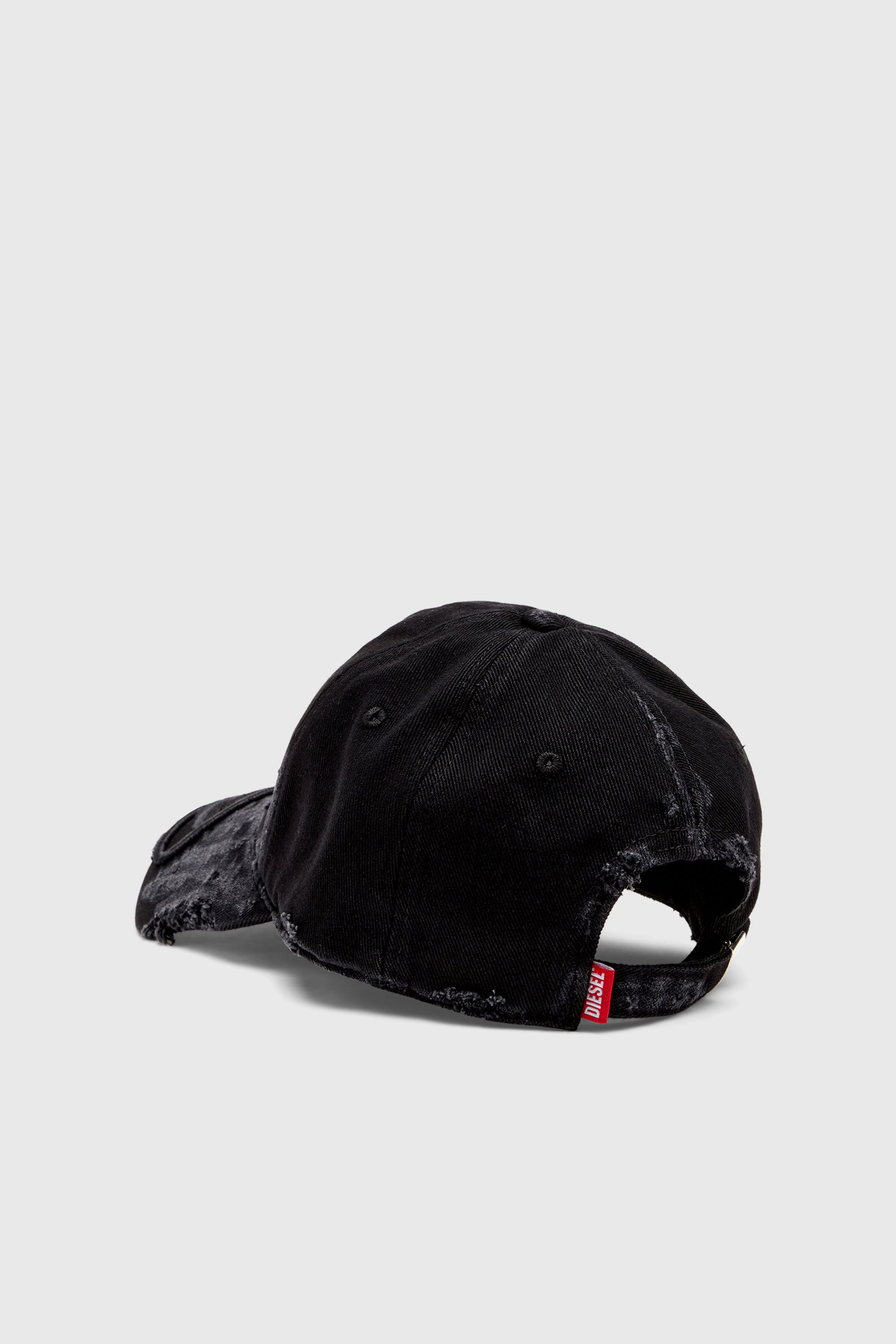 Men's Distressed denim baseball cap | Black | Diesel US