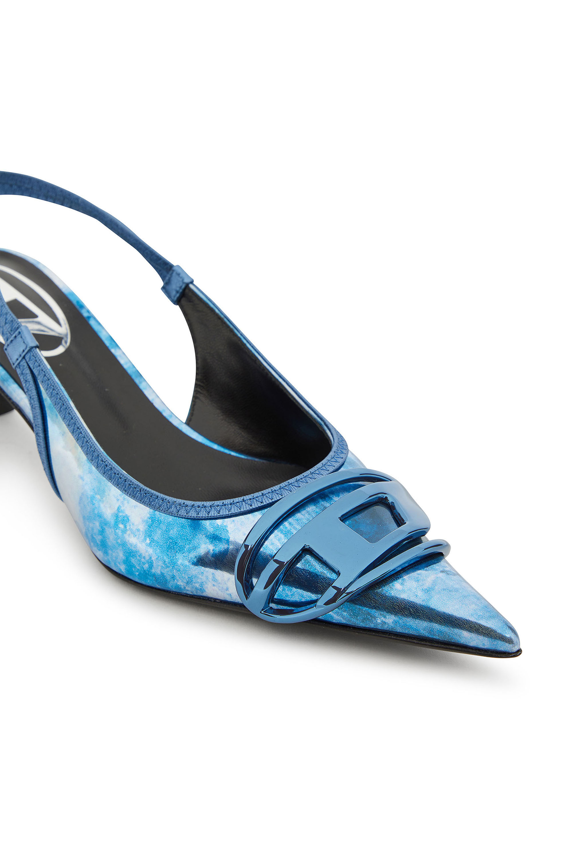 D-VENUS SB 40, Blue Diesel - D-VENUS SB 40, Woman's D-Venus-Two-tone metallic slingback pumps in Blue - 5