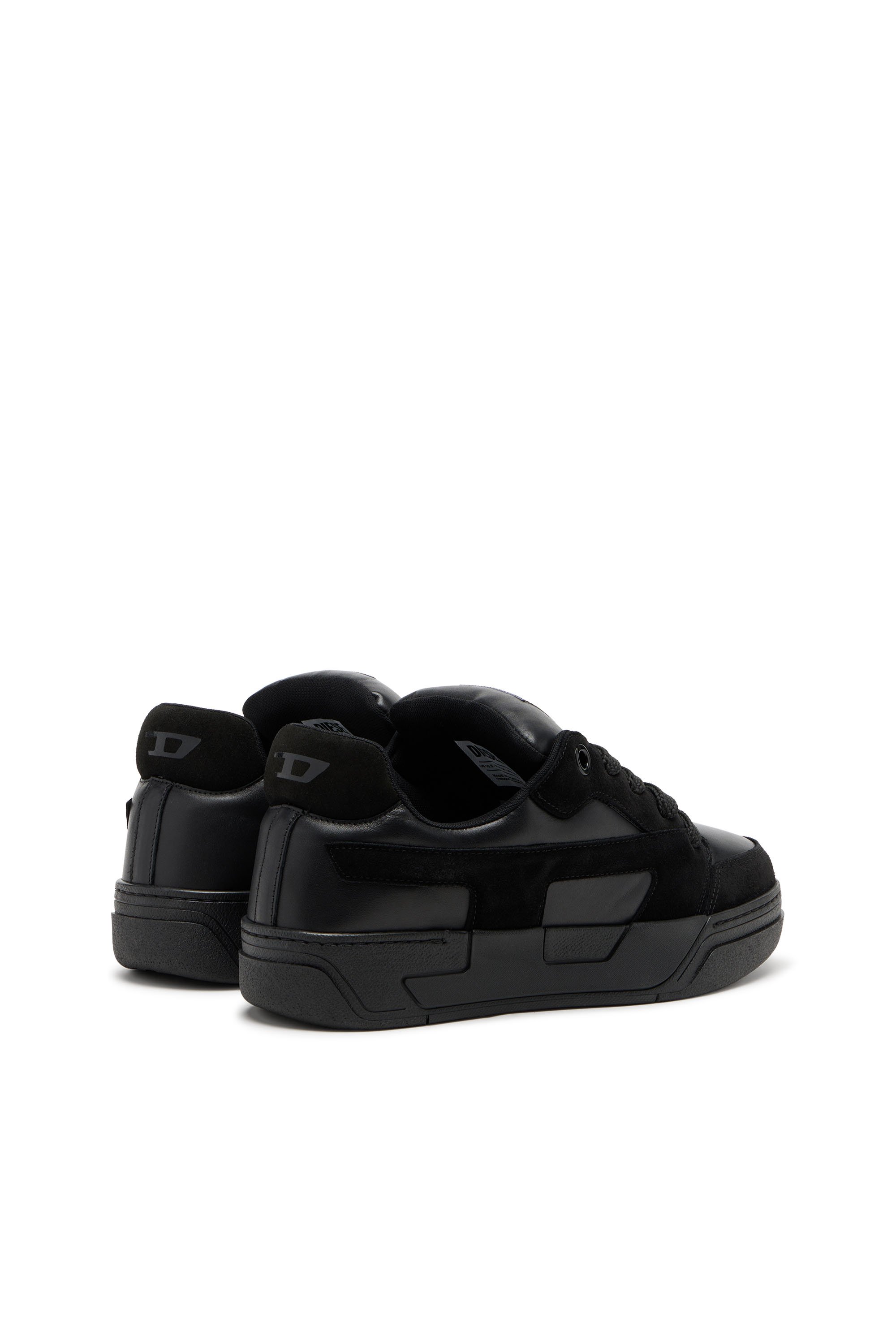 Diesel - S-D-OLLIE LOW, Male's D-Ollie-Monochrome sneakers in suede and leather in Black - 3