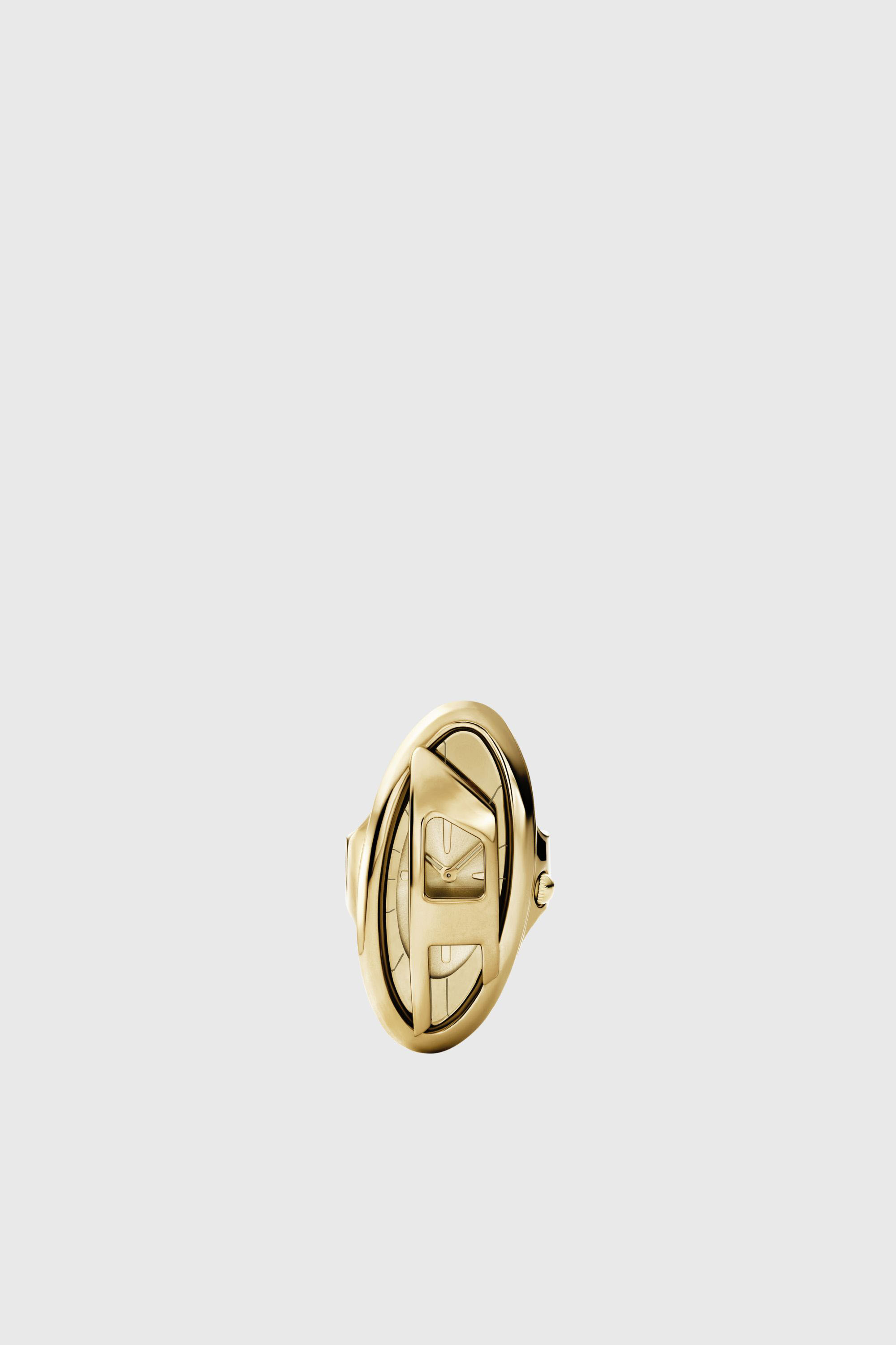 Diesel - DZ5626 WATCH, Woman's D-Era gold-tone stainless steel ring watch in Gold - 2
