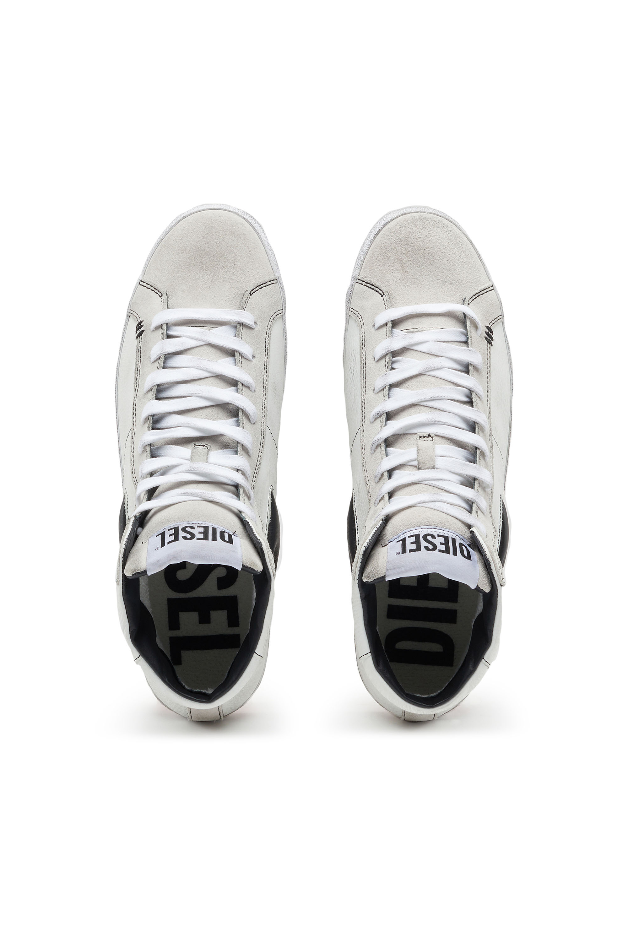 Diesel - S-LEROJI MID, Man's S-Leroji Mid - High-top leather sneakers with D logo in White - 4