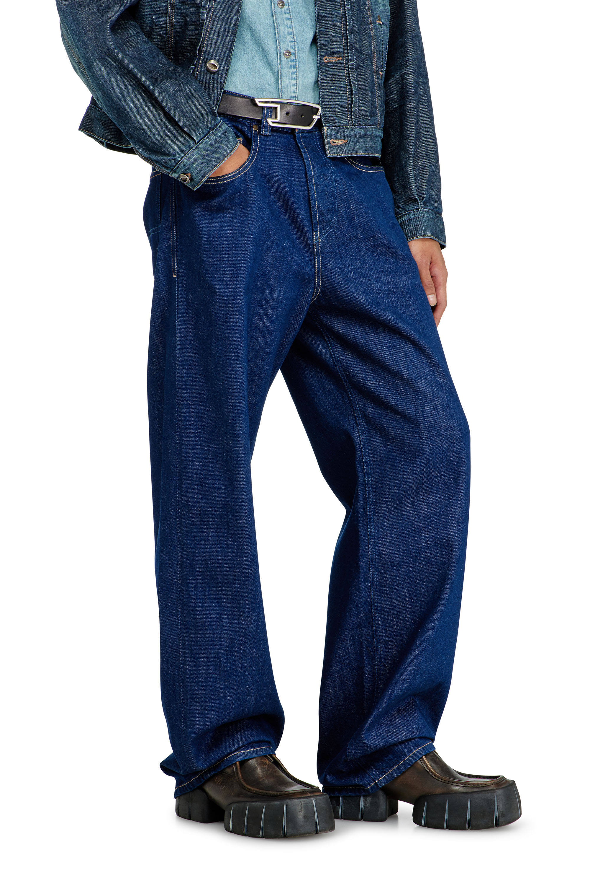 Diesel - Relaxed Jeans 2001 D-Macro 09Q09 Hombre, Azul Oscuro - 7