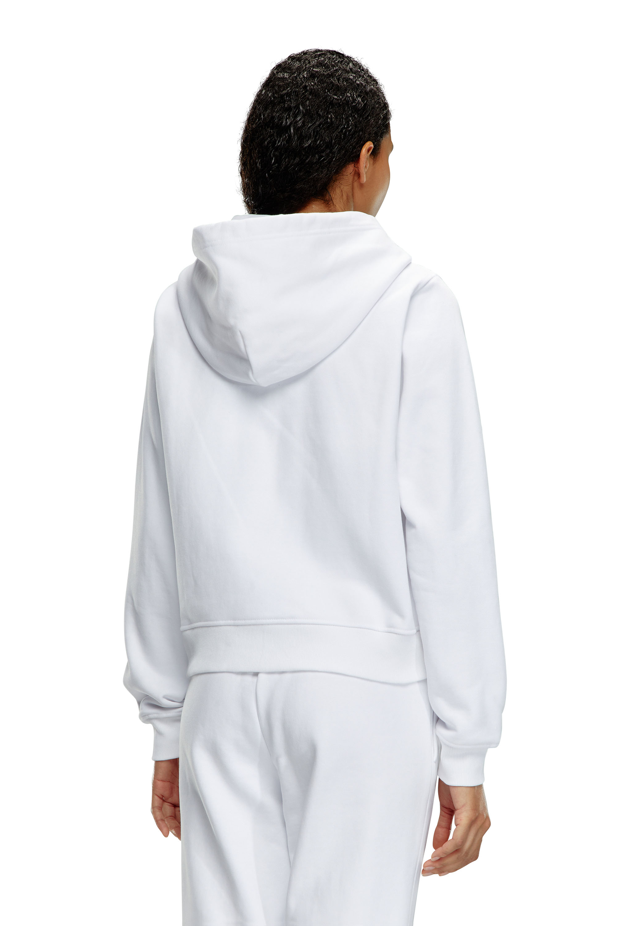 Diesel - F-REGGY-HOOD-ZIP-MICRODIV, Female's Hoodie with embroidered micro logo in White - 4