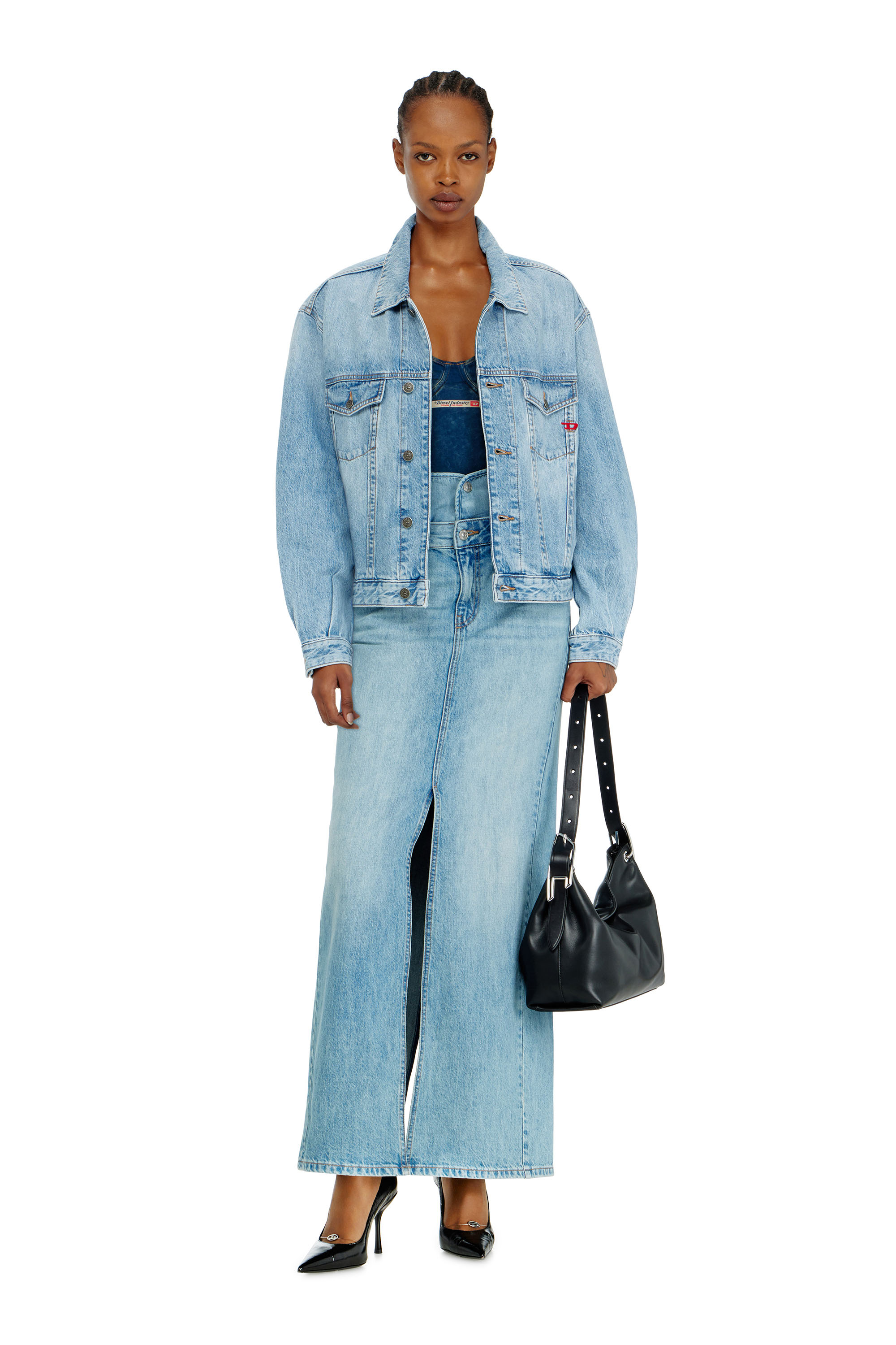 Diesel - D-RANGER, Chaqueta trucker de denim Unisex in Azul marino - 4