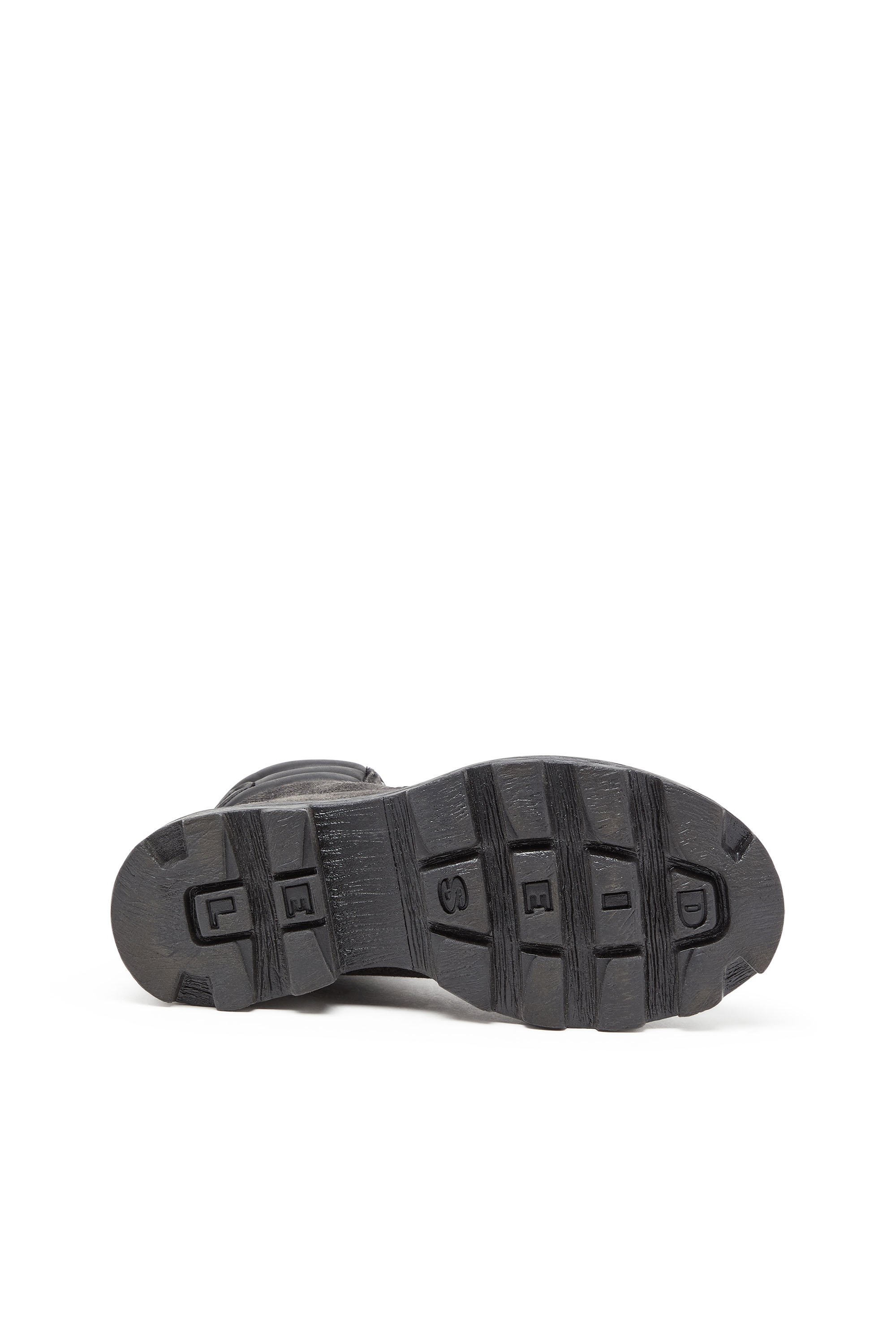 Diesel - D-HAMMER LACE UP W, Female's D-Hammer-Combat boots in denim and leather in Dark Grey - 4