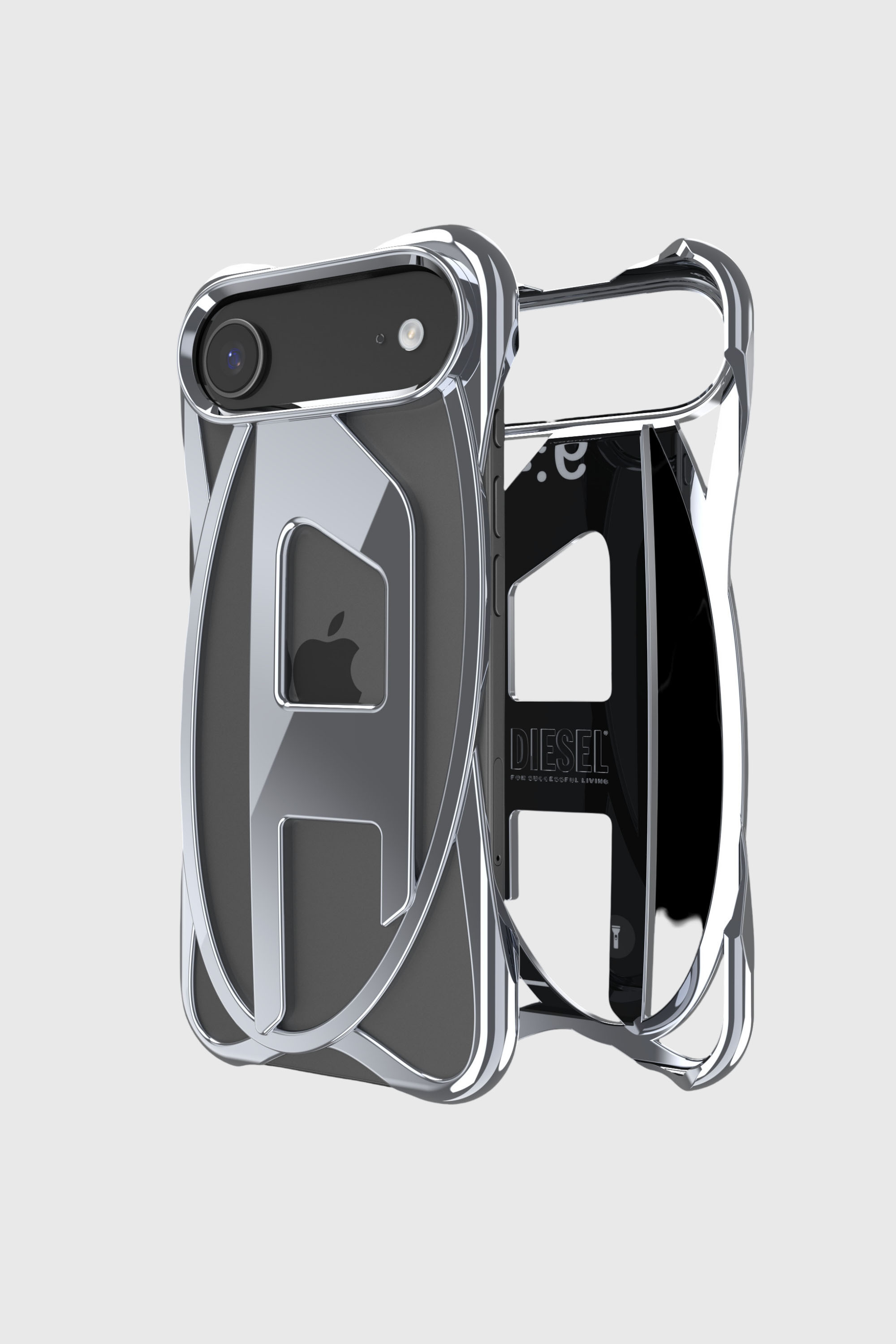 Women's Caged D glossy case for iPhone 17 Air | Grey | Diesel