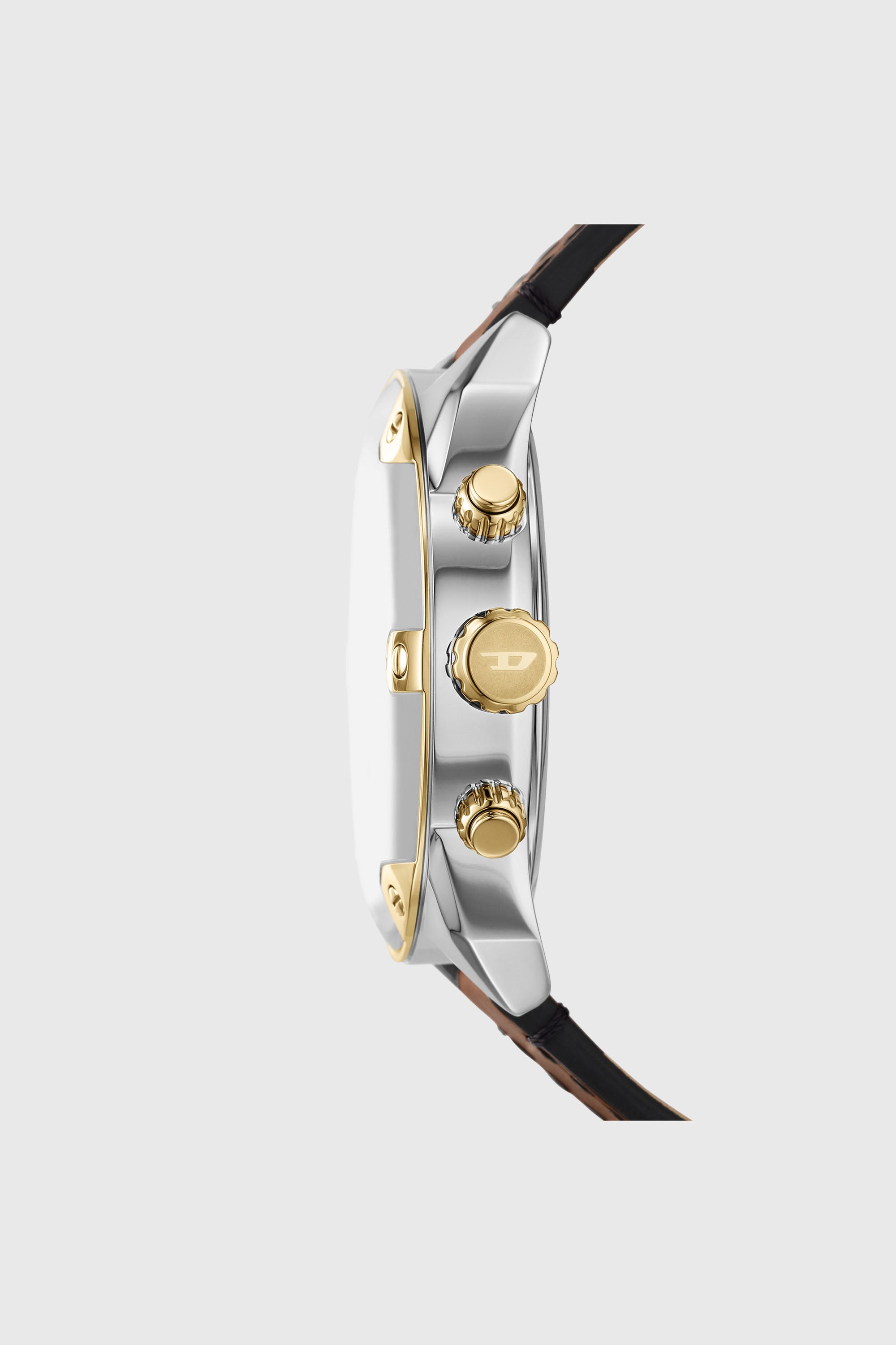 Men's Spiked chronograph brown leather watch | Brown | Diesel US
