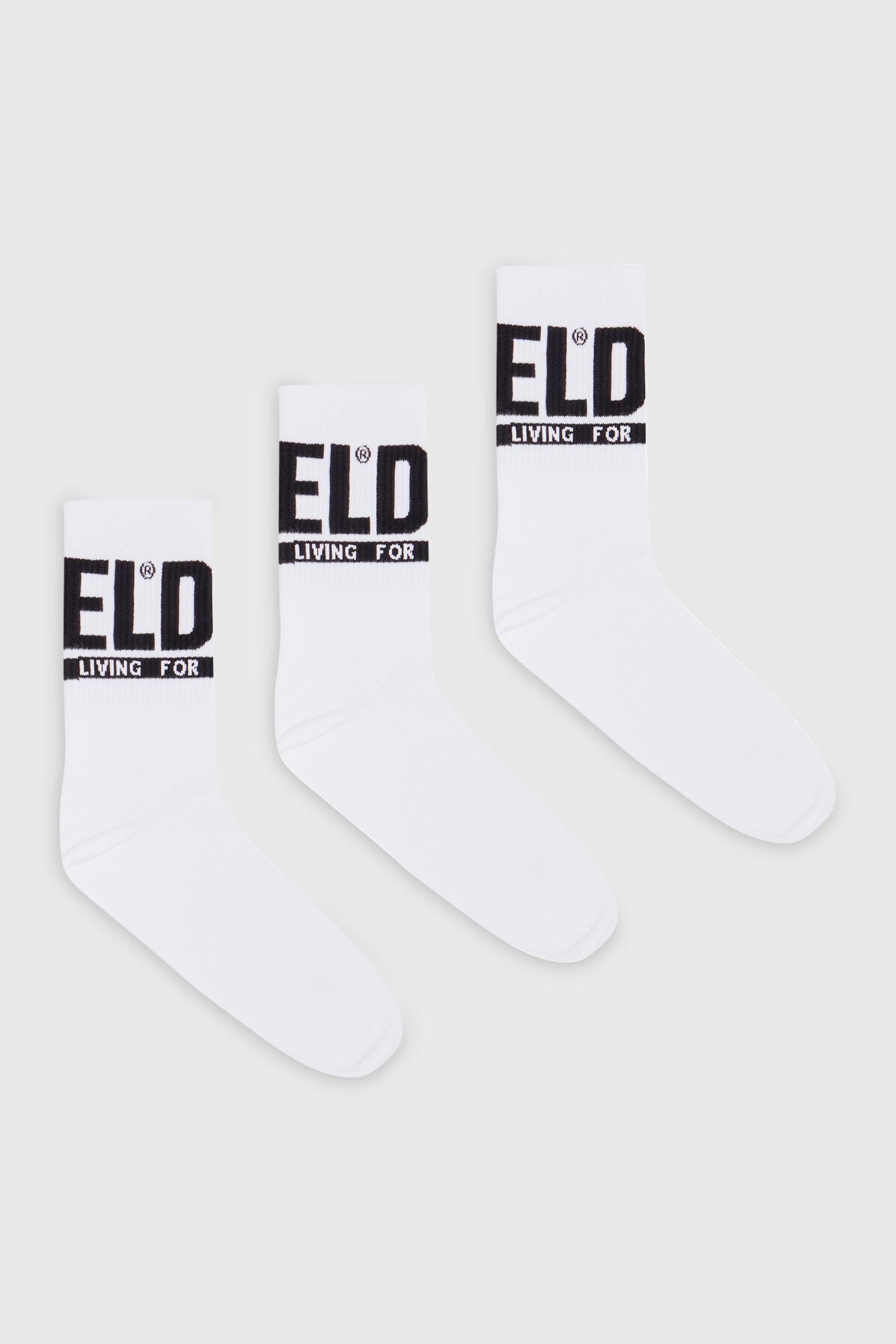 Diesel - SKM-RAY-THREEPACK, Male's Three-pack of logo cuff socks in Black - 1
