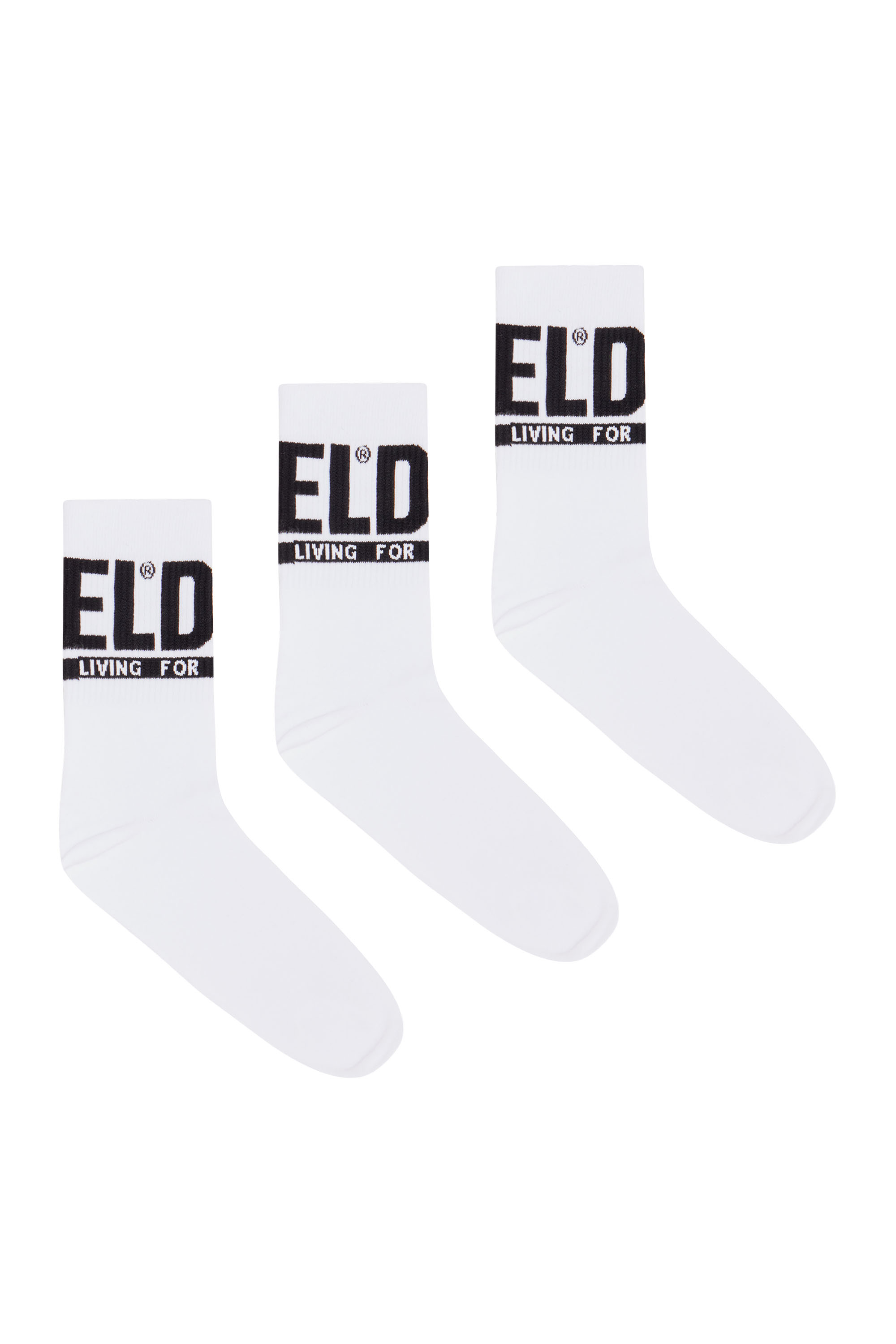 Diesel - SKM-RAY-THREEPACK, Male's 3-pack of logo cuff socks in Black - 1