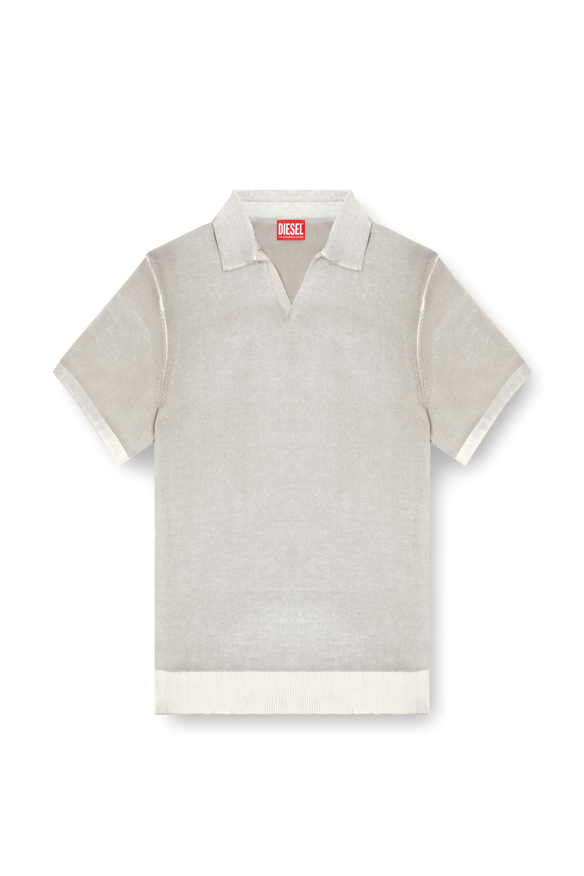 Diesel - K-LORENZO-SS, Male's Reverse-print short-sleeve polo jumper in Grey - 2