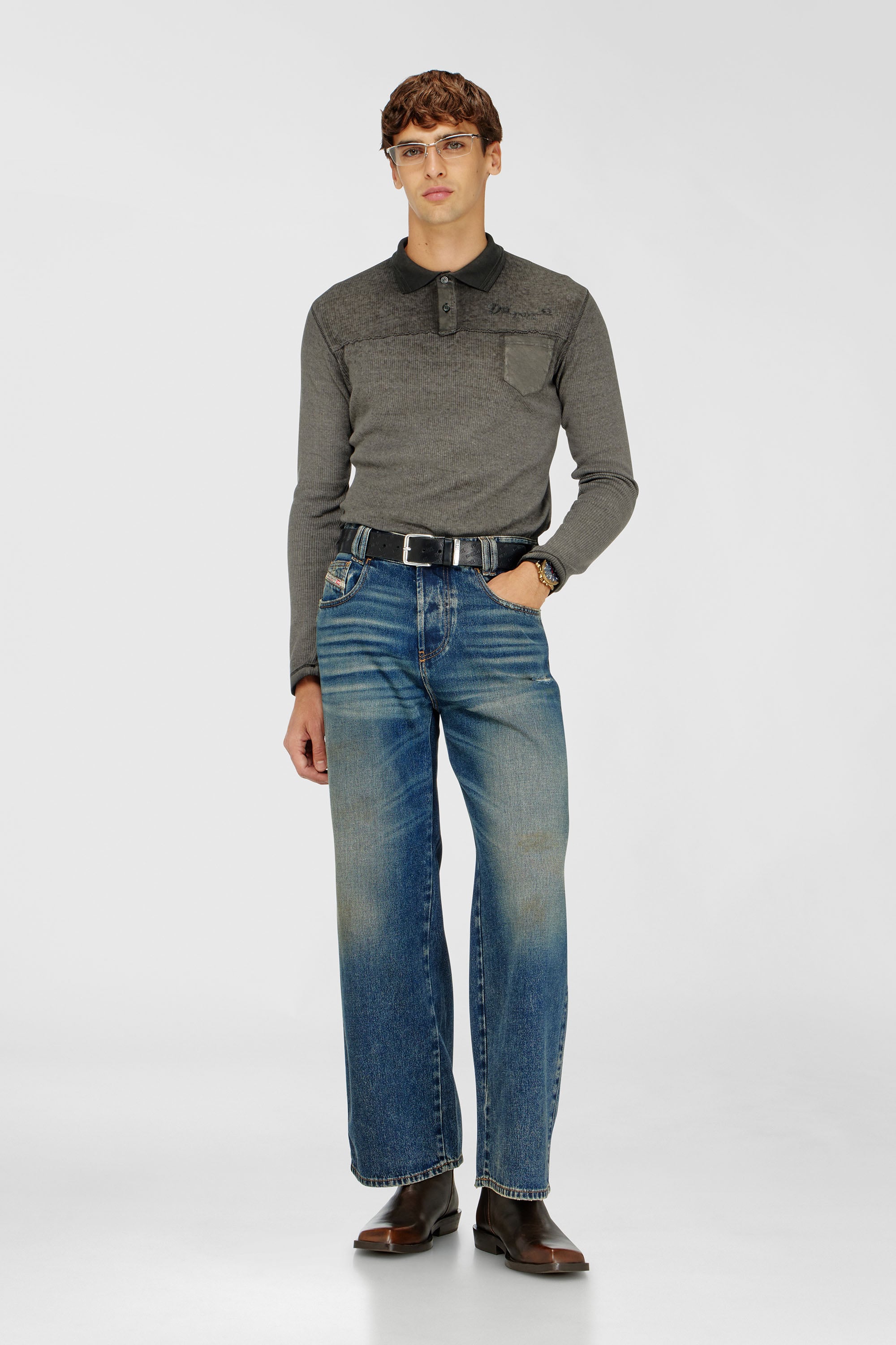 Diesel - Unisex's Relaxed Jeans 1982 D-Hakou 007FP, Dark Blue - 1