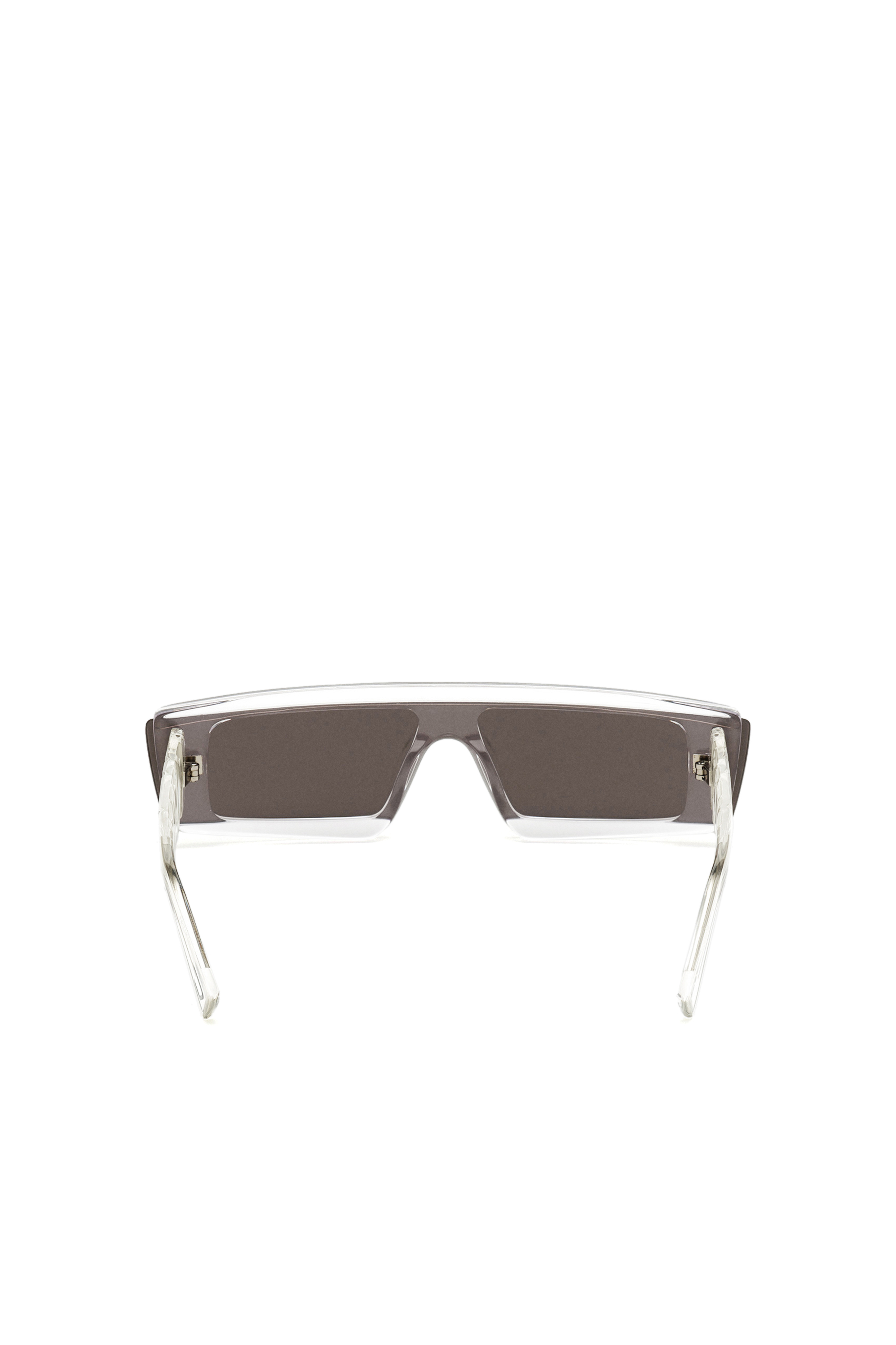 Diesel - DL0318, Man's Acetate wraparound frame with mirror lenses in White - 3