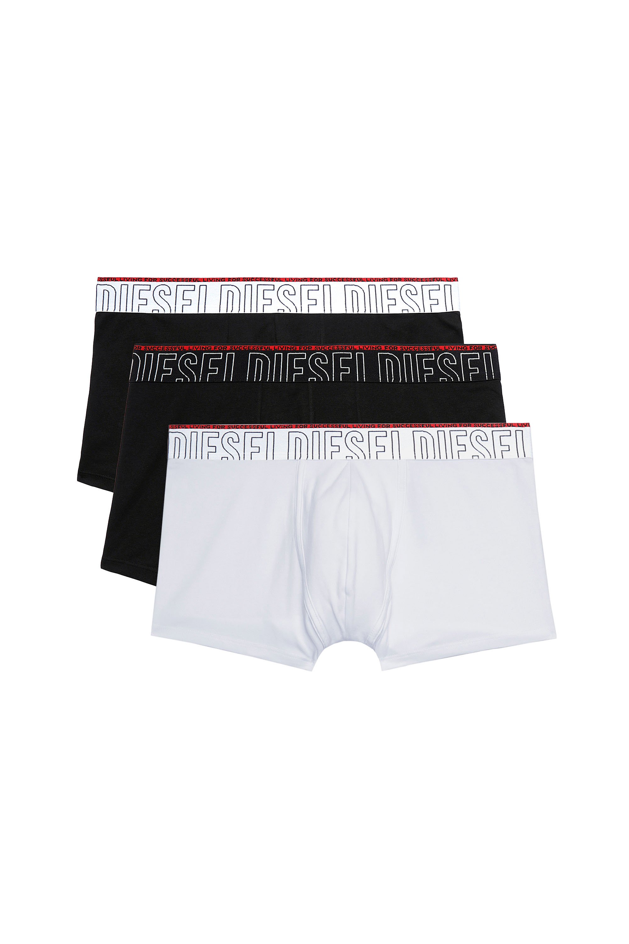 Diesel - UMBX-DAMIENTHREEPACK, Man's Three-pack boxer briefs with outline logo in Black/White - 2
